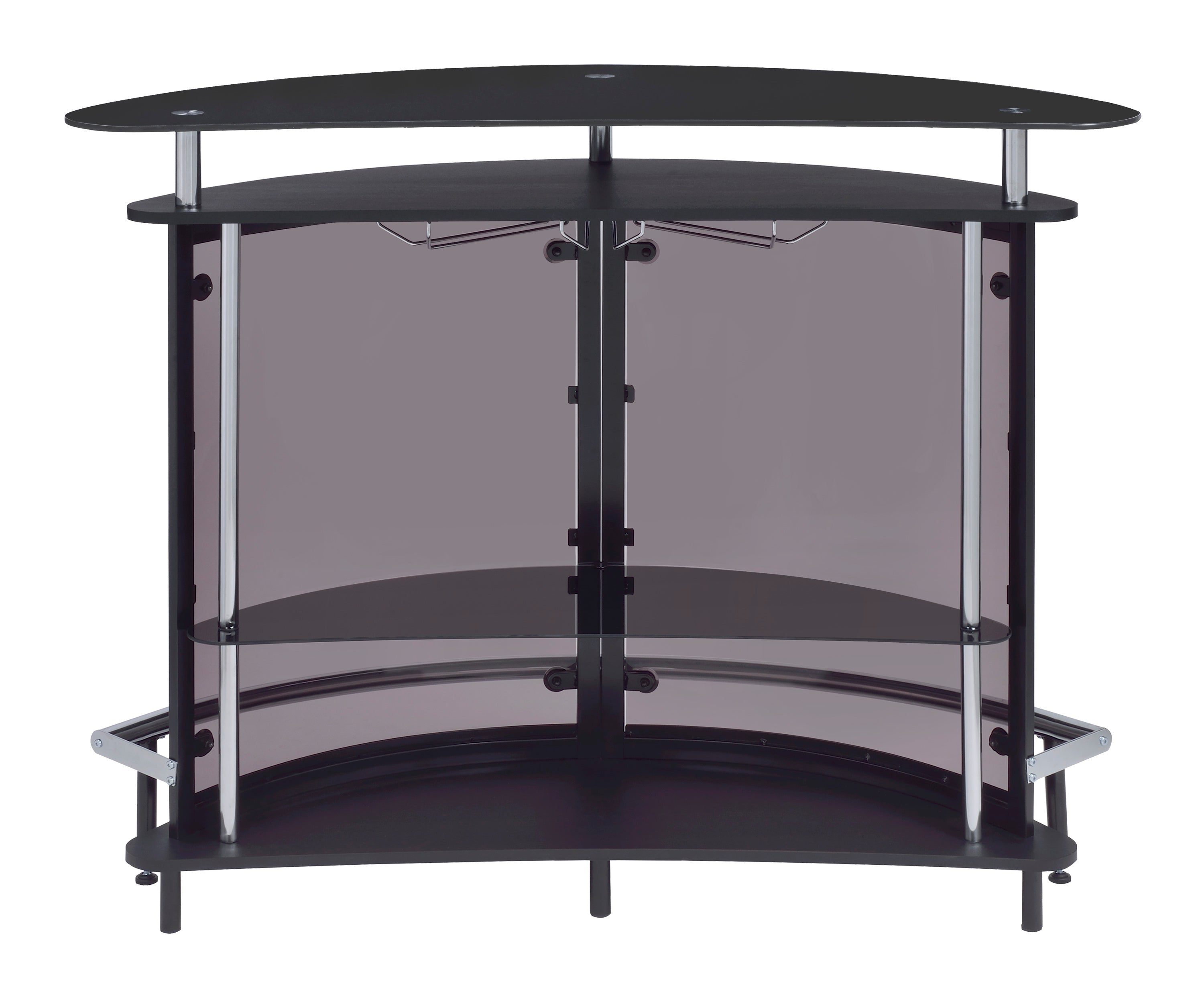 Amarillo 2-tier Bar Unit Black and Chrome