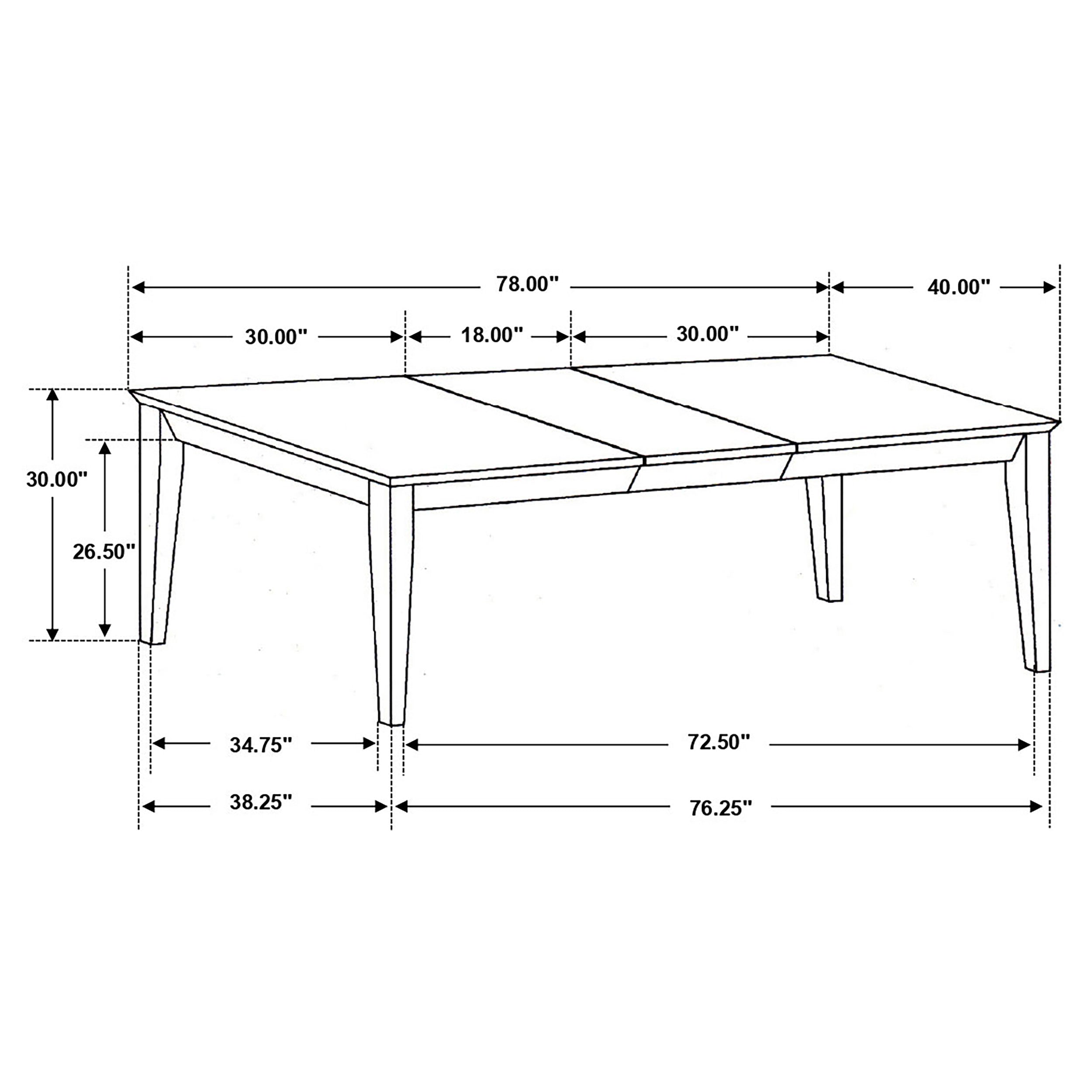 Louise Rectangular Dining Table with Extension Leaf Black