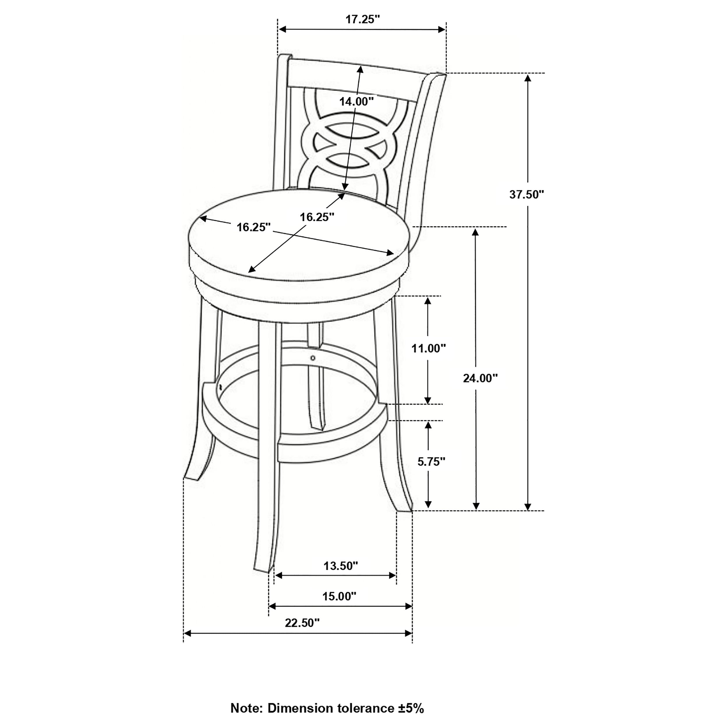 Calecita Swivel Counter Height Stools with Upholstered Seat Cappuccino (Set of 2)