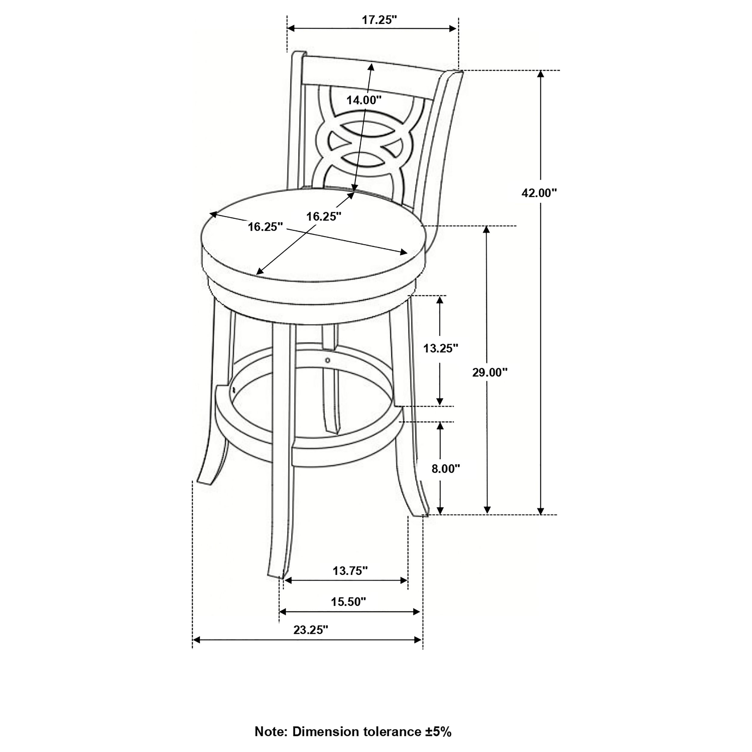 Calecita Swivel Bar Stools with Upholstered Seat Cappuccino (Set of 2)