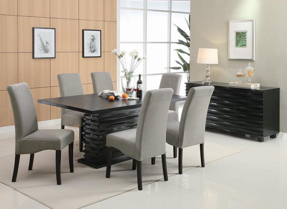 Asharoken Rectangular Dining Set Black and Grey Dining Table Grey