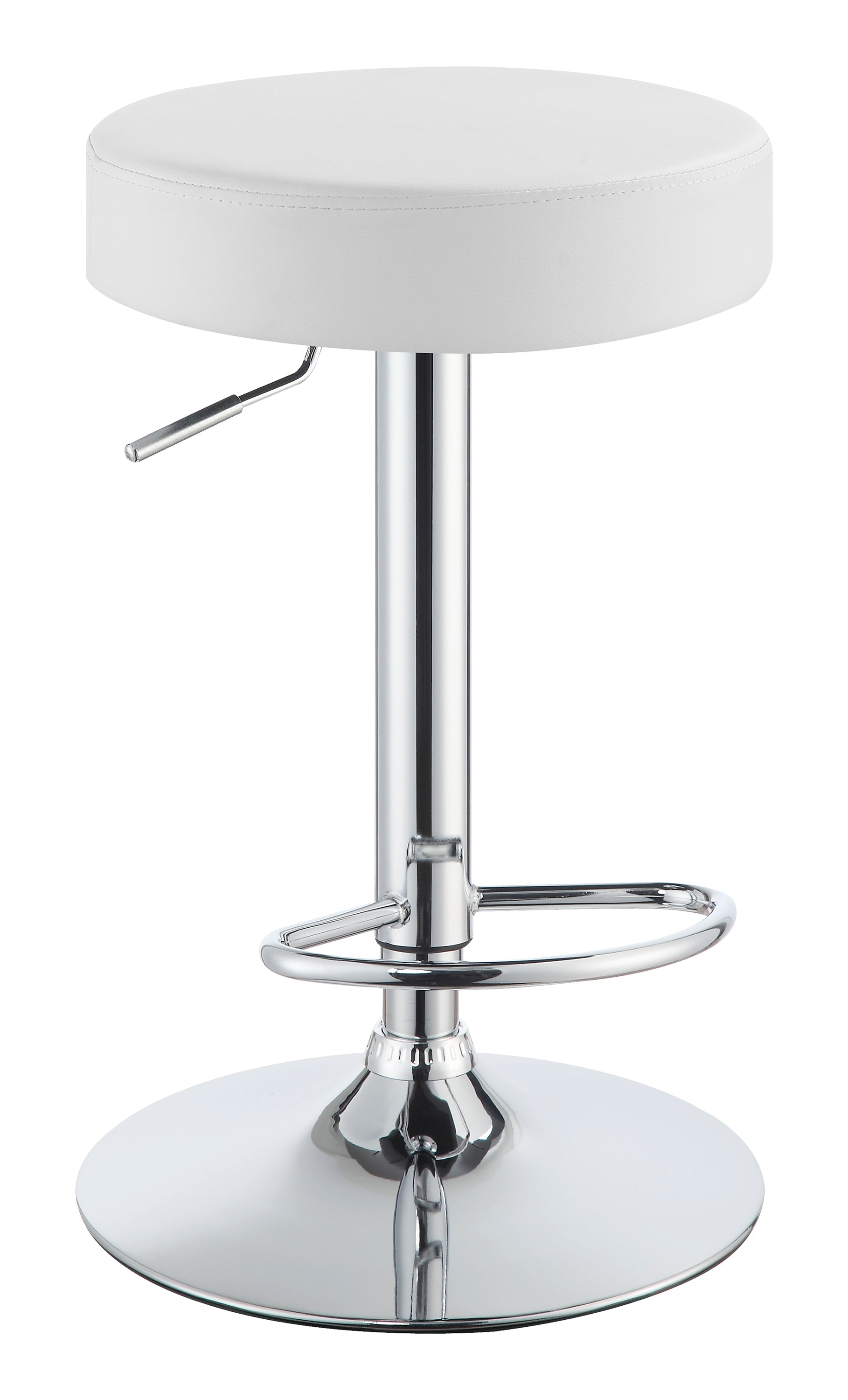 Ramses Adjustable Backless Bar Stool Chrome and White