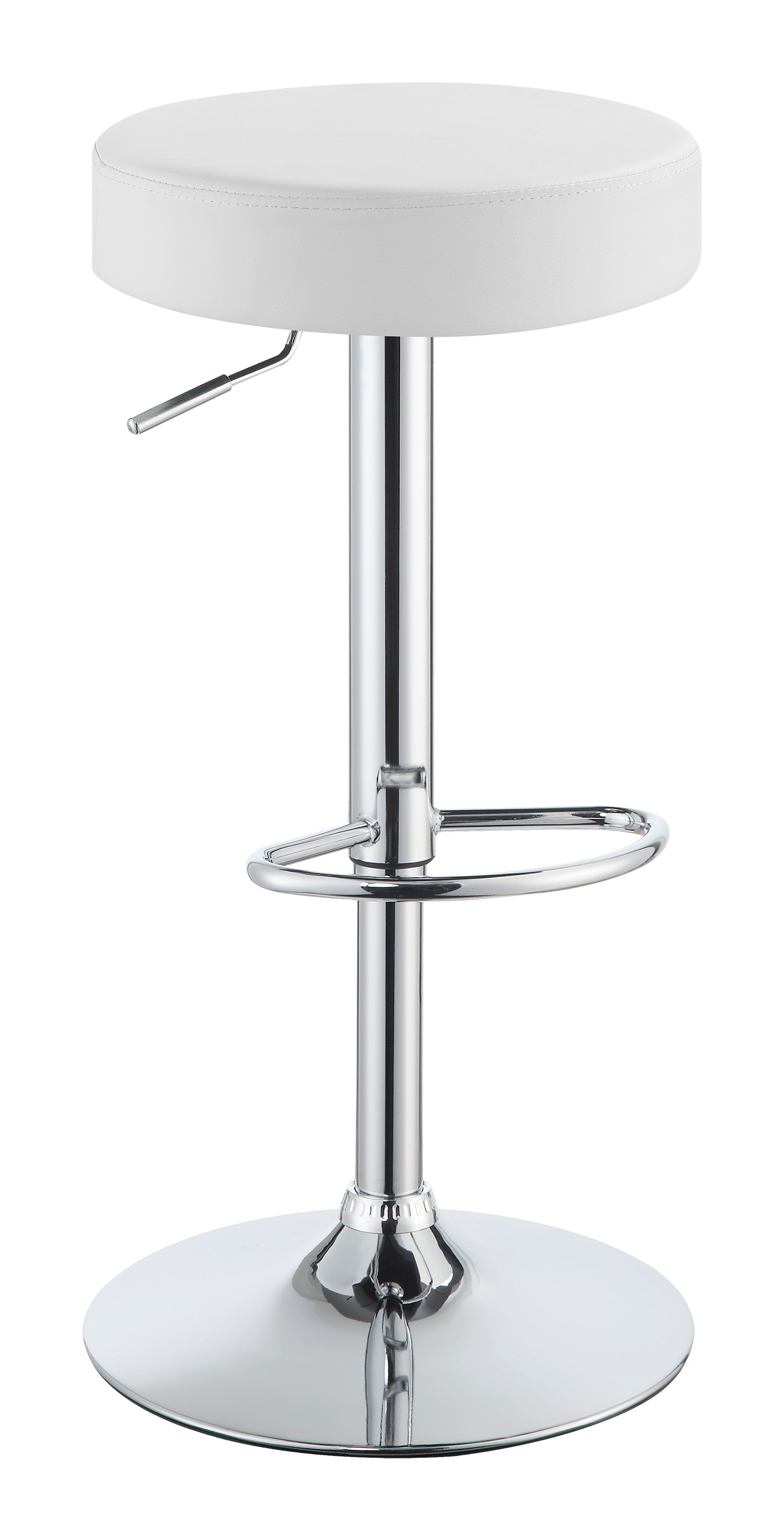 Ramses Adjustable Backless Bar Stool Chrome and White