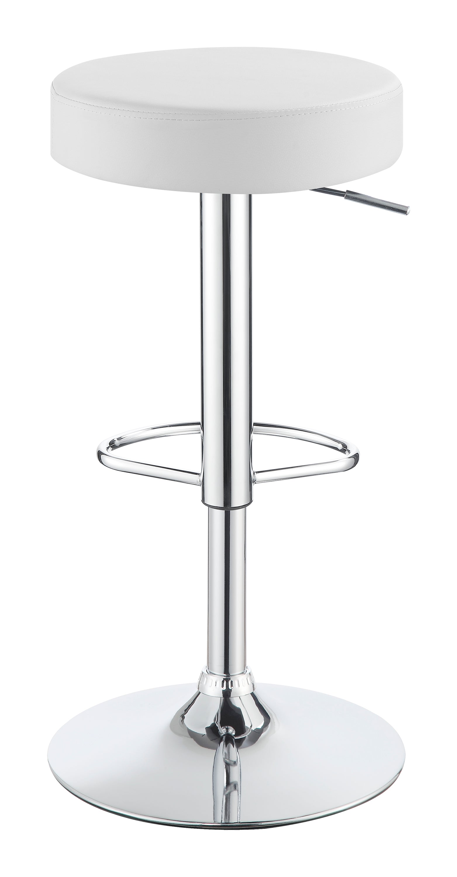 Ramses Adjustable Backless Bar Stool Chrome and White