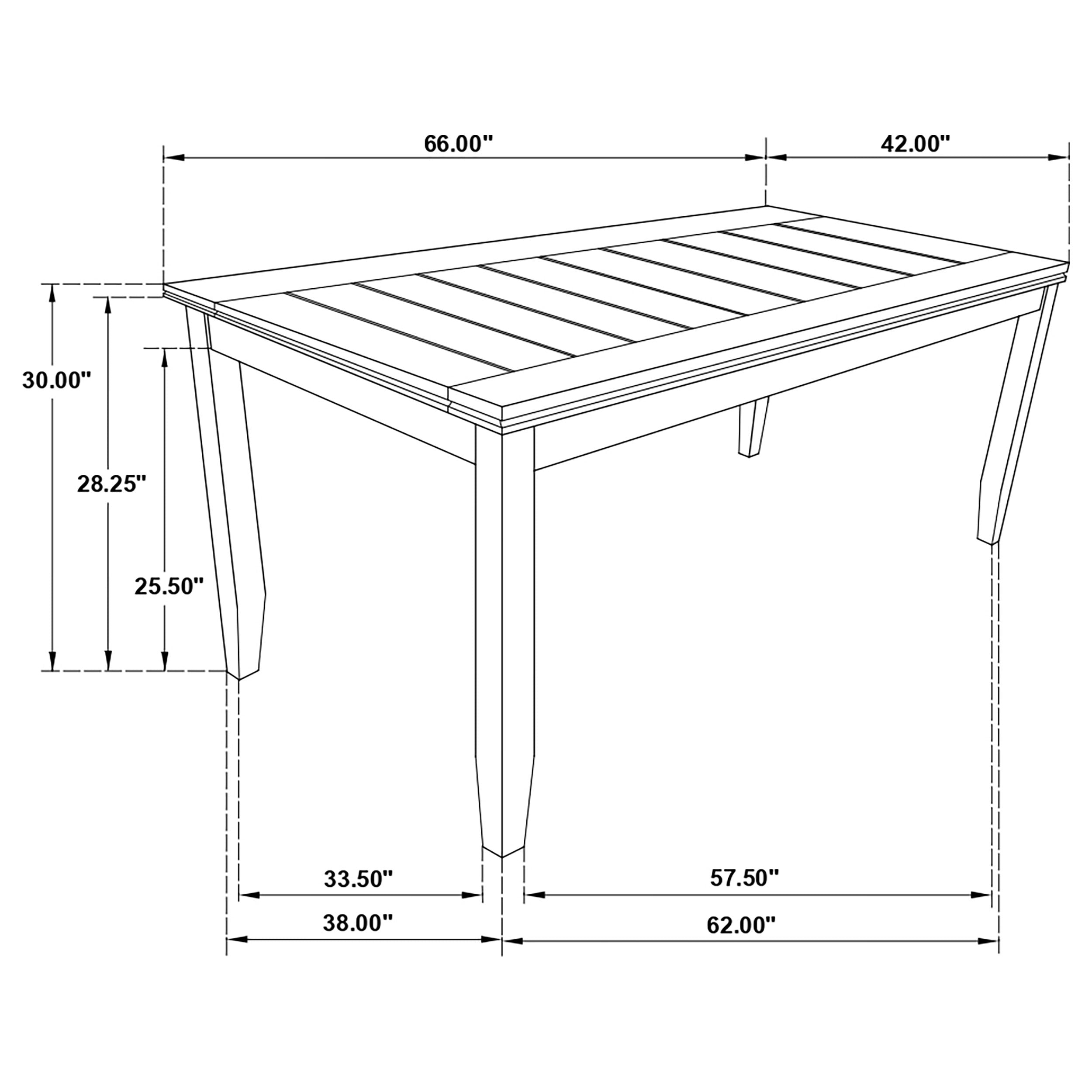 Dalila Rectangular Plank Top Dining Table Dark Grey