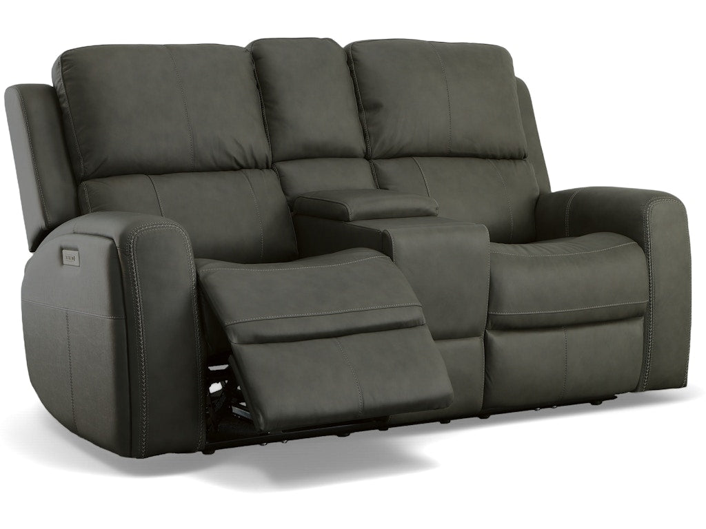 Power Reclining Loveseat with Console and Power Headrests and Lumbar