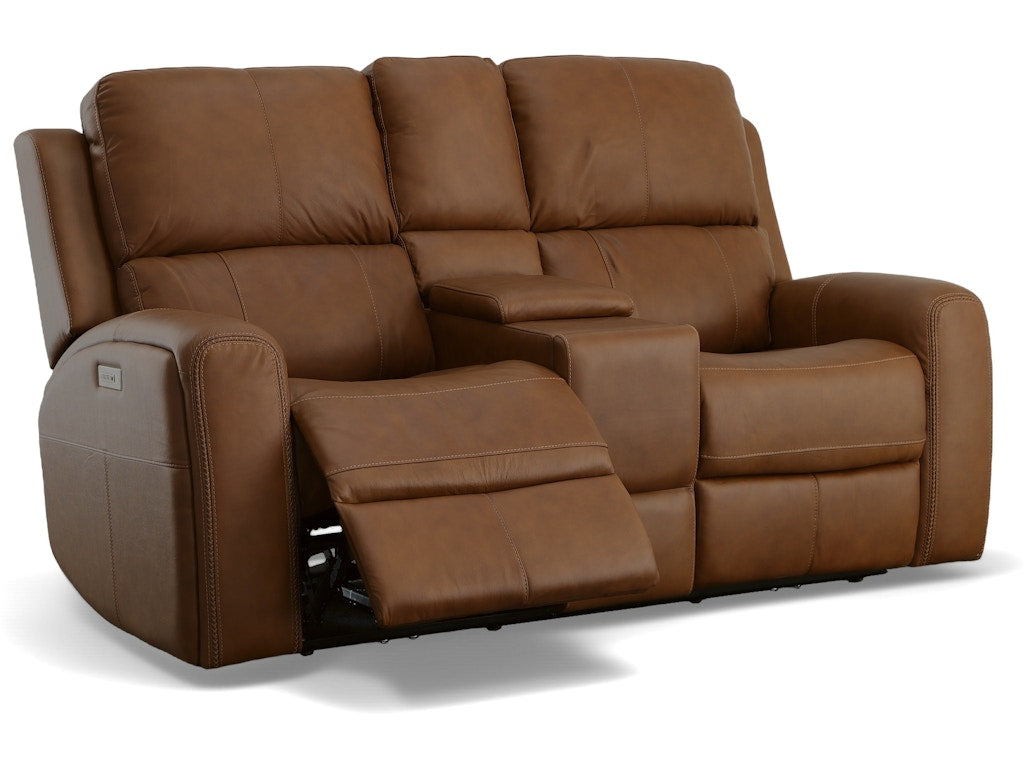Power Reclining Loveseat with Console and Power Headrests and Lumbar