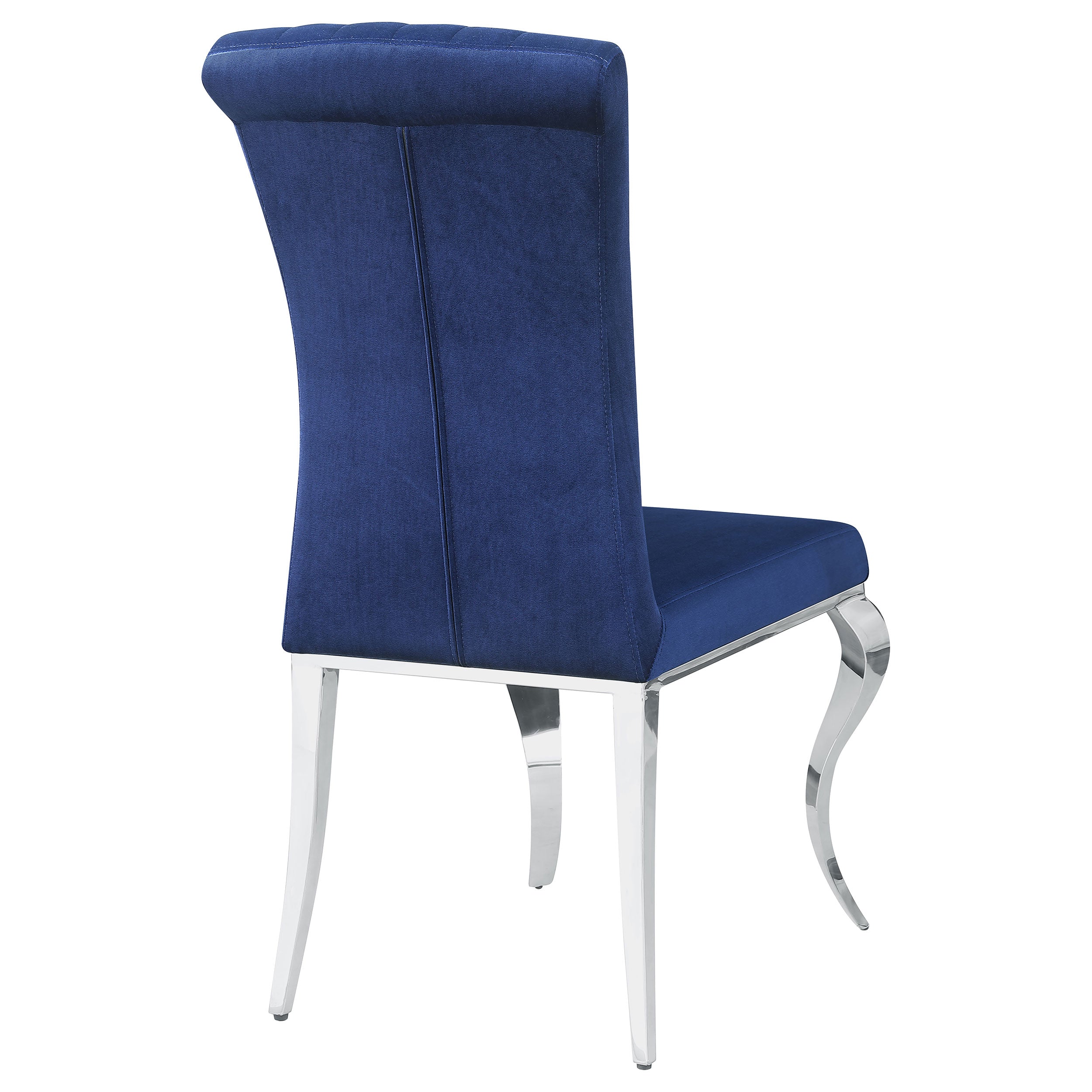 Betty Upholstered Side Chairs Ink Blue and Chrome (Set of 4)