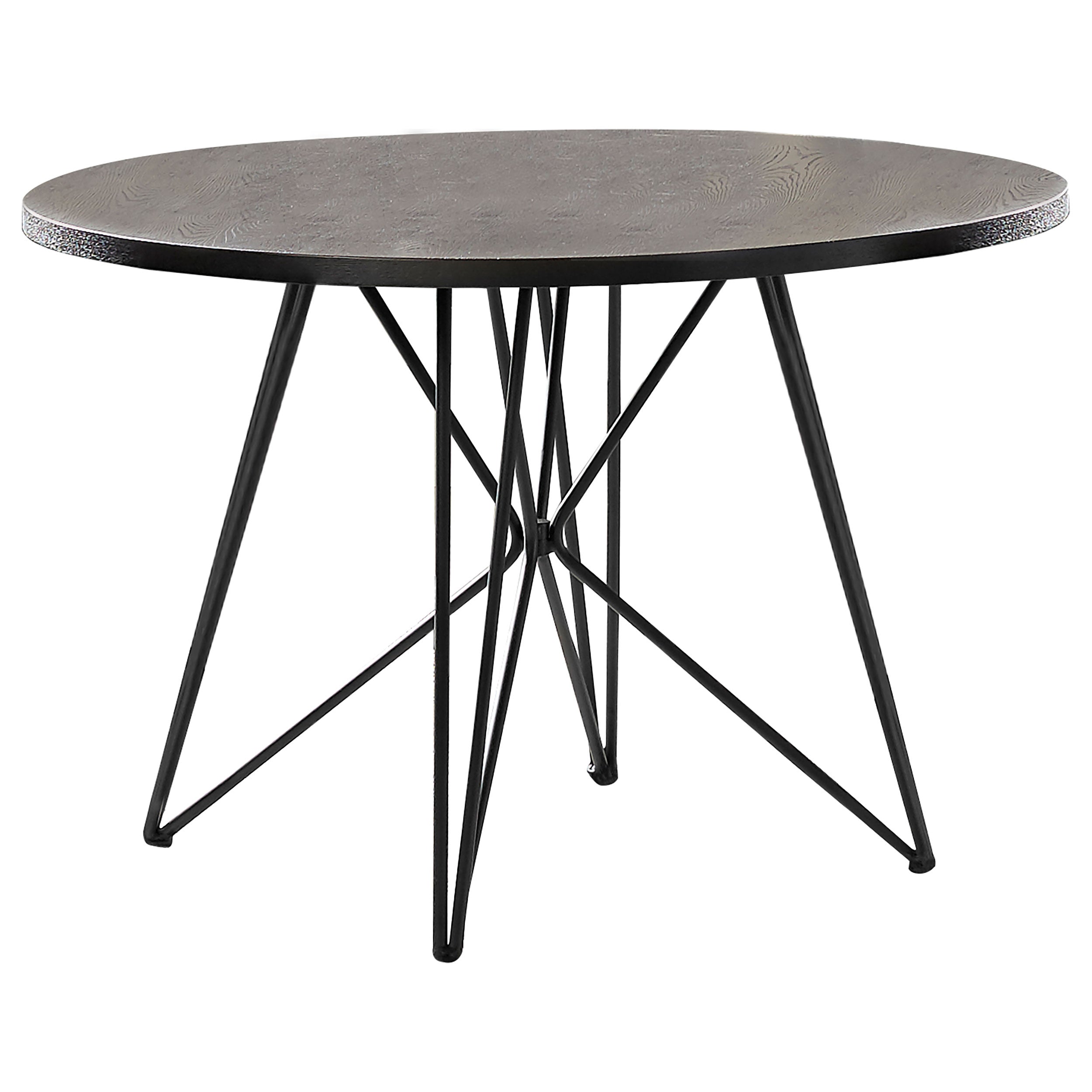 Rennes Round Table Black and Gunmetal Dining Table