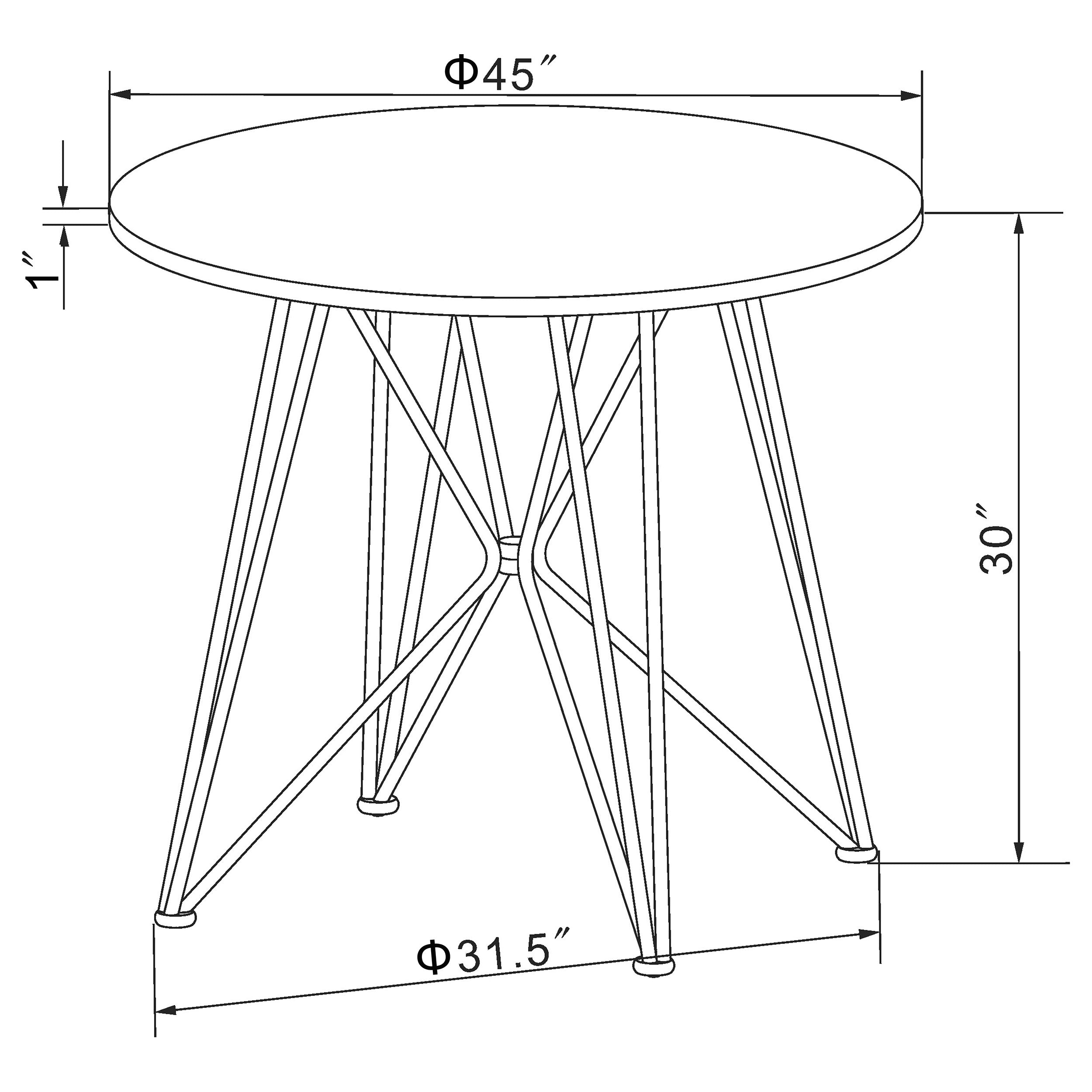 Rennes Round Table Black and Gunmetal Dining Table