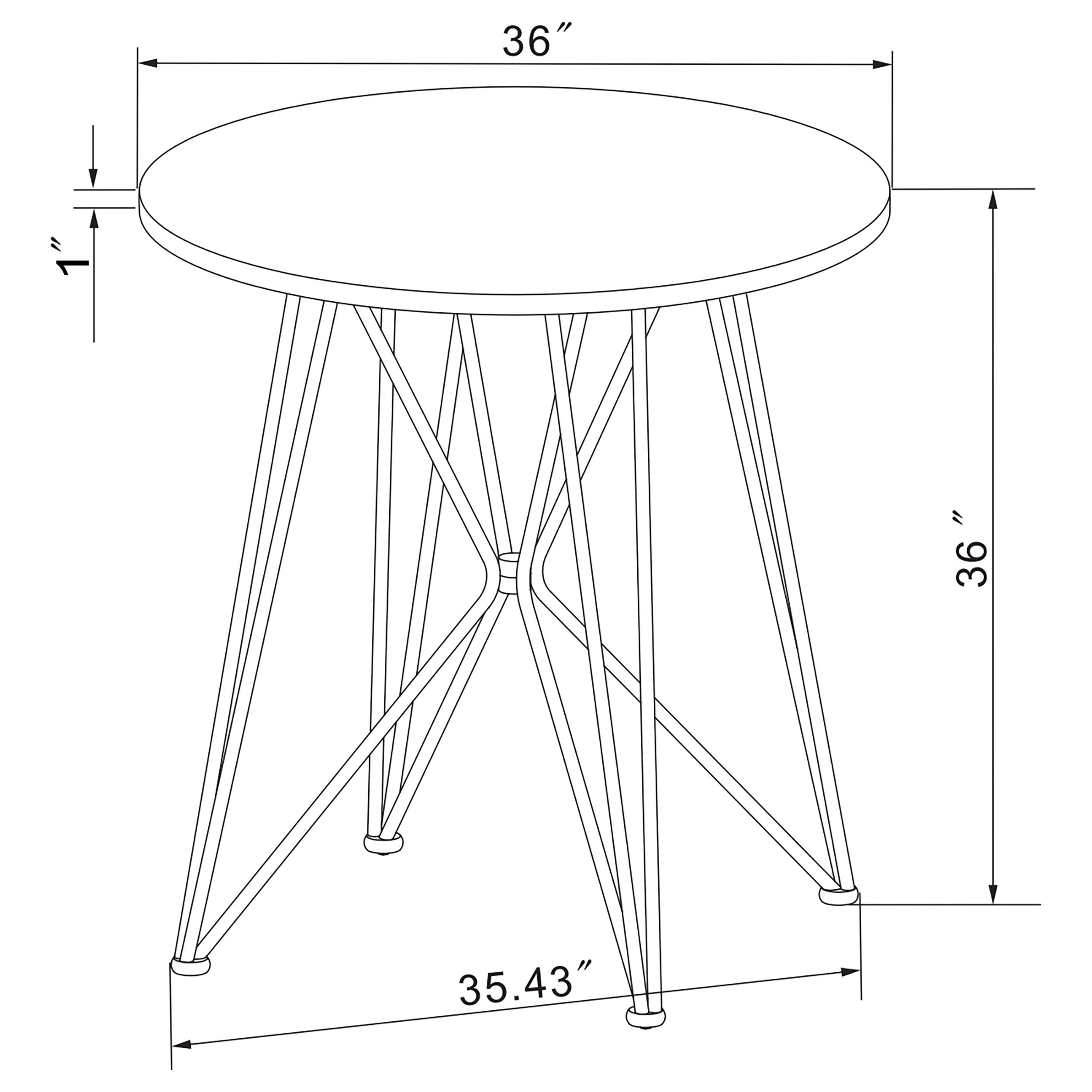 Rennes Round Table Black and Gunmetal Counter Height Table