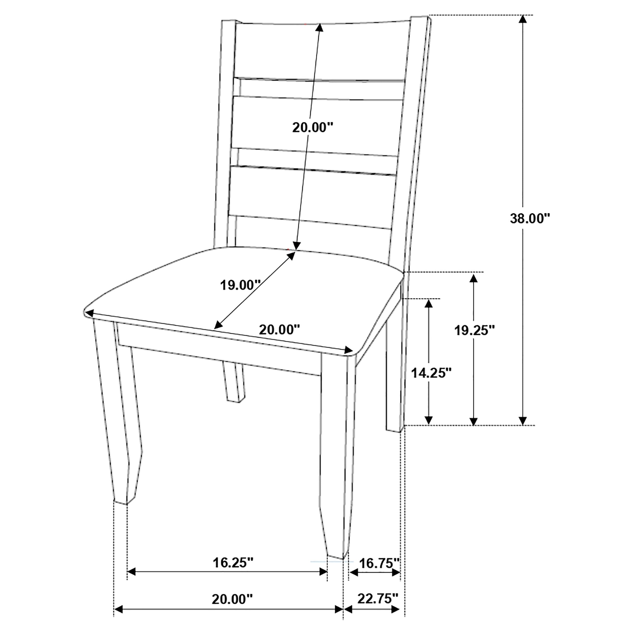 Alston Ladder Back Dining Side Chairs Knotty Nutmeg and Grey (Set of 2)