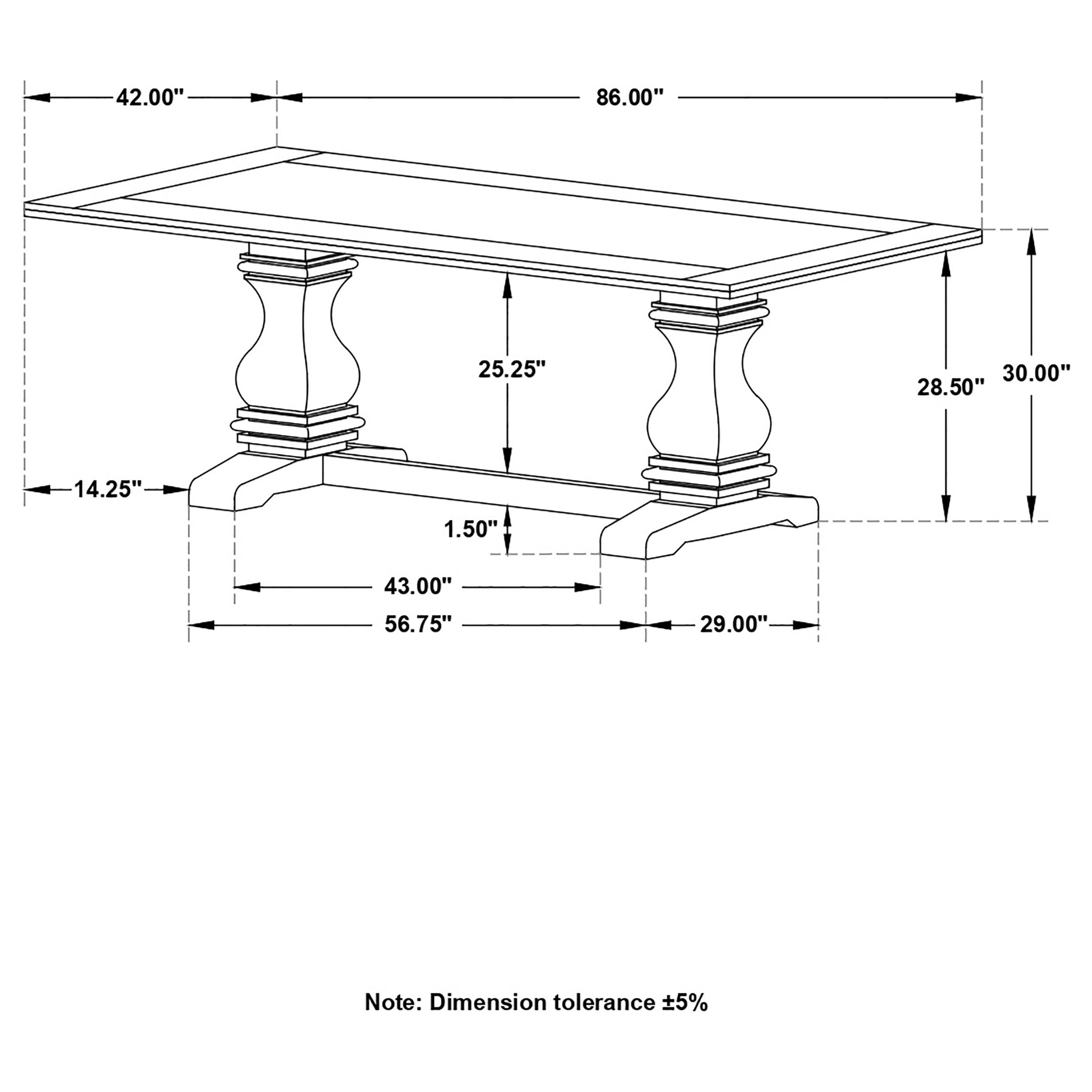 Parkins Double Pedestals Dining Table Rustic Espresso