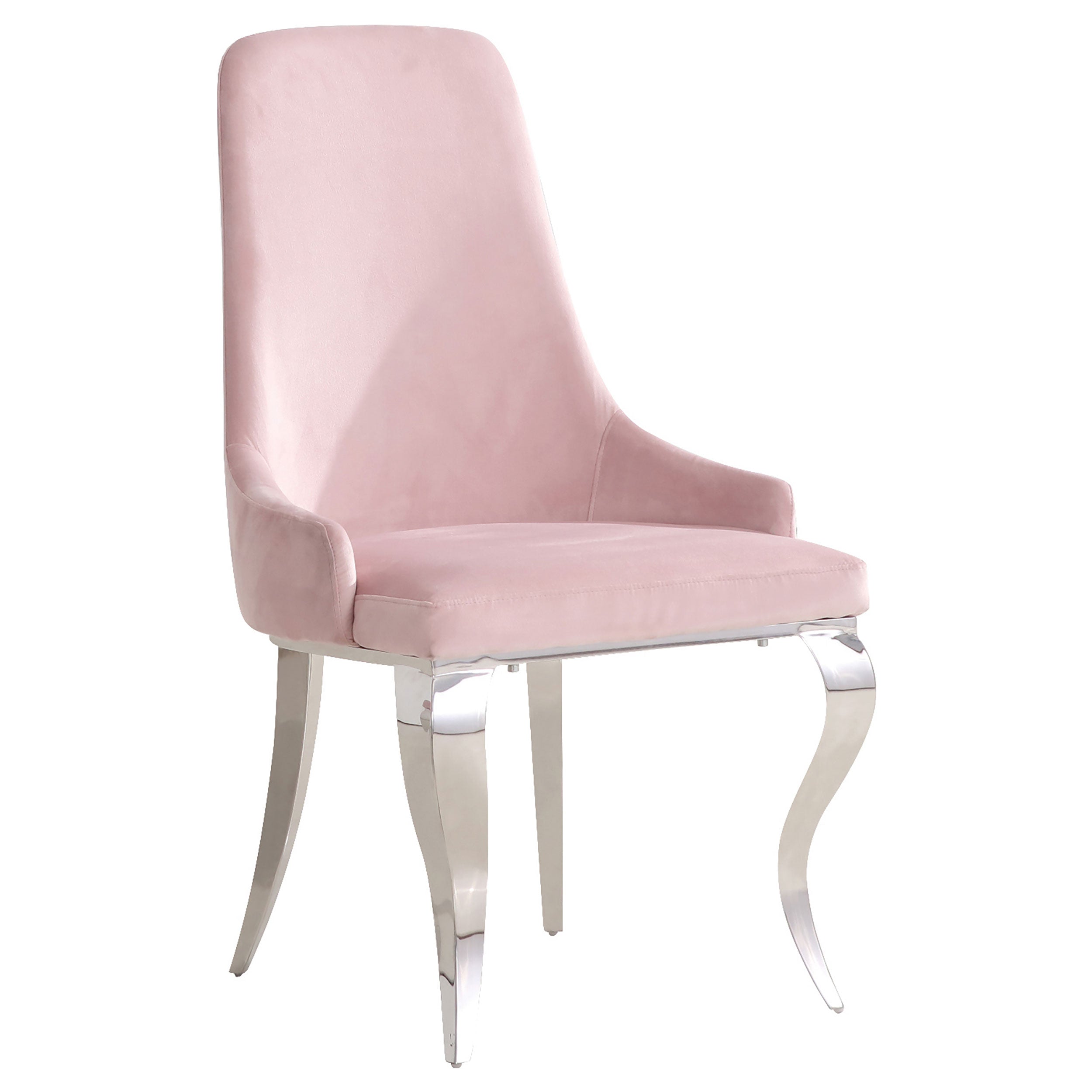 Antoine Upholstered Demi Arm Dining Side Chairs (Set of 2) Side Chair Pink