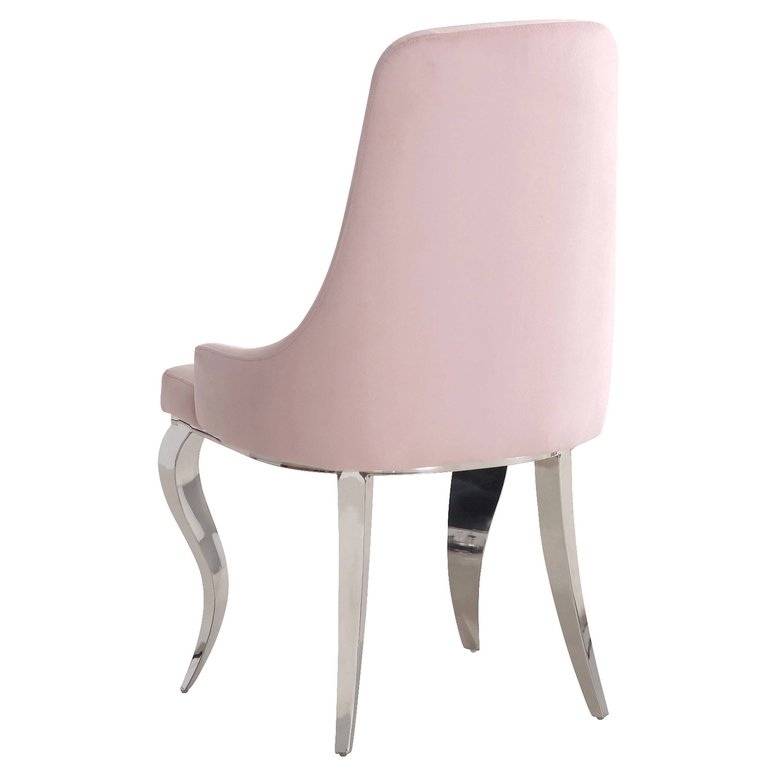 Antoine Upholstered Demi Arm Dining Side Chairs (Set of 2) Side Chair Pink