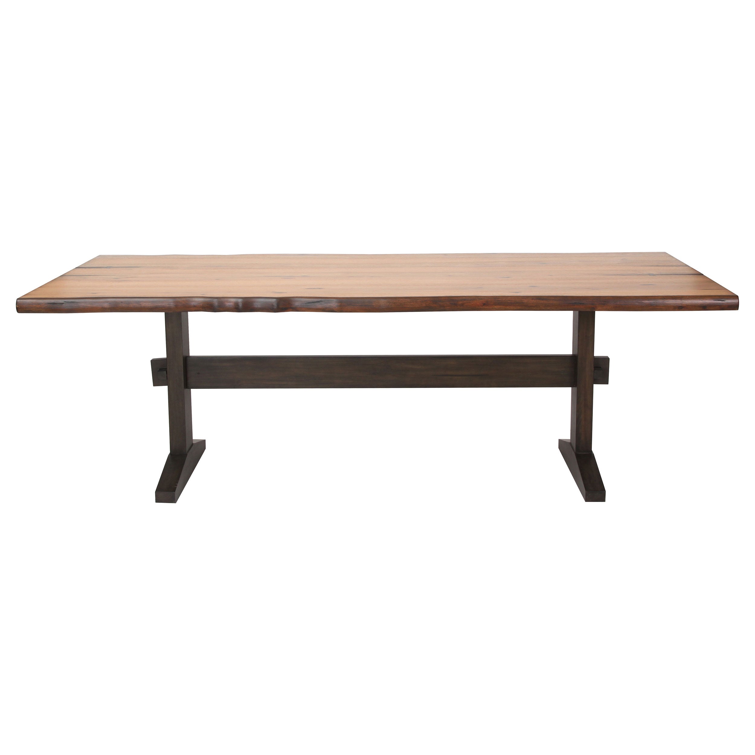 Bexley Rectangular Live Edge Dining Set Natural Honey and Espresso Dining Table Brown