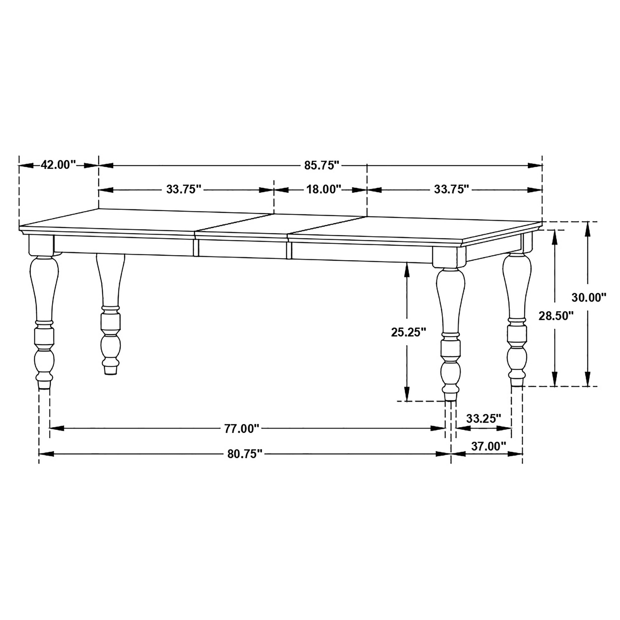 Madelyn Dining Table with Extension Leaf Dark Cocoa and Coastal White