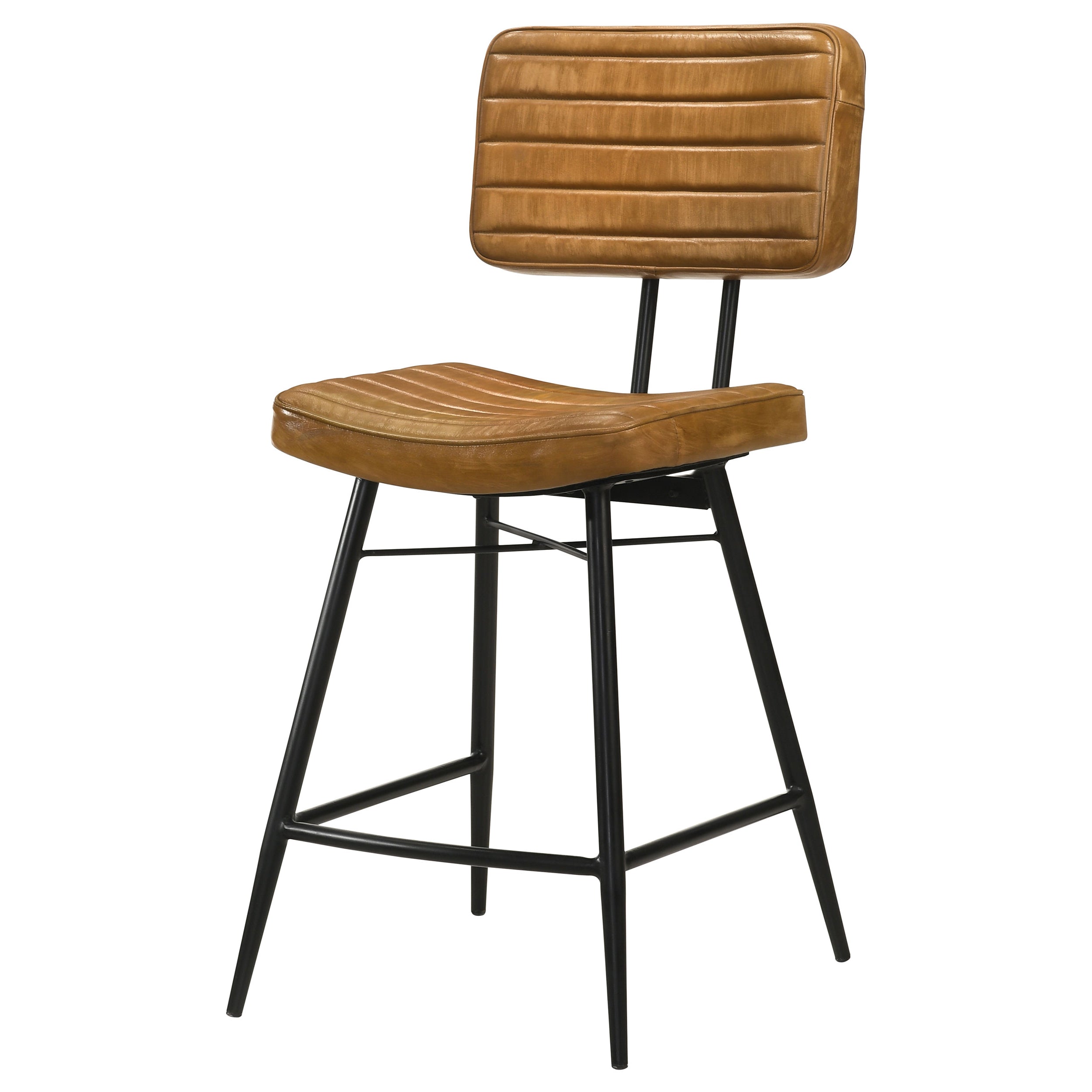 Partridge Upholstered Counter Height Stools with Footrest (Set of 2) Counter Stool Brown