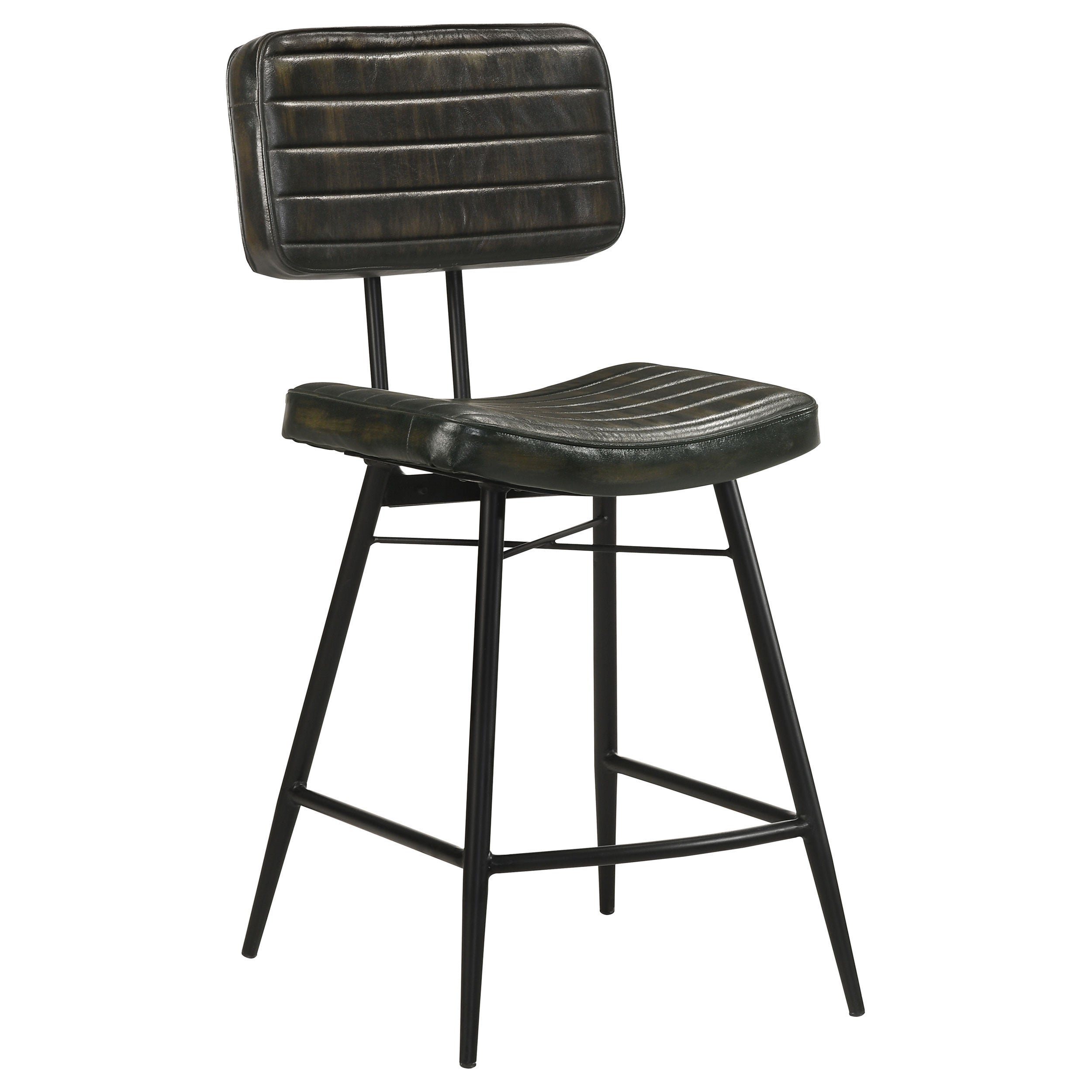 Partridge Upholstered Counter Height Stools with Footrest (Set of 2) Counter Stool Black