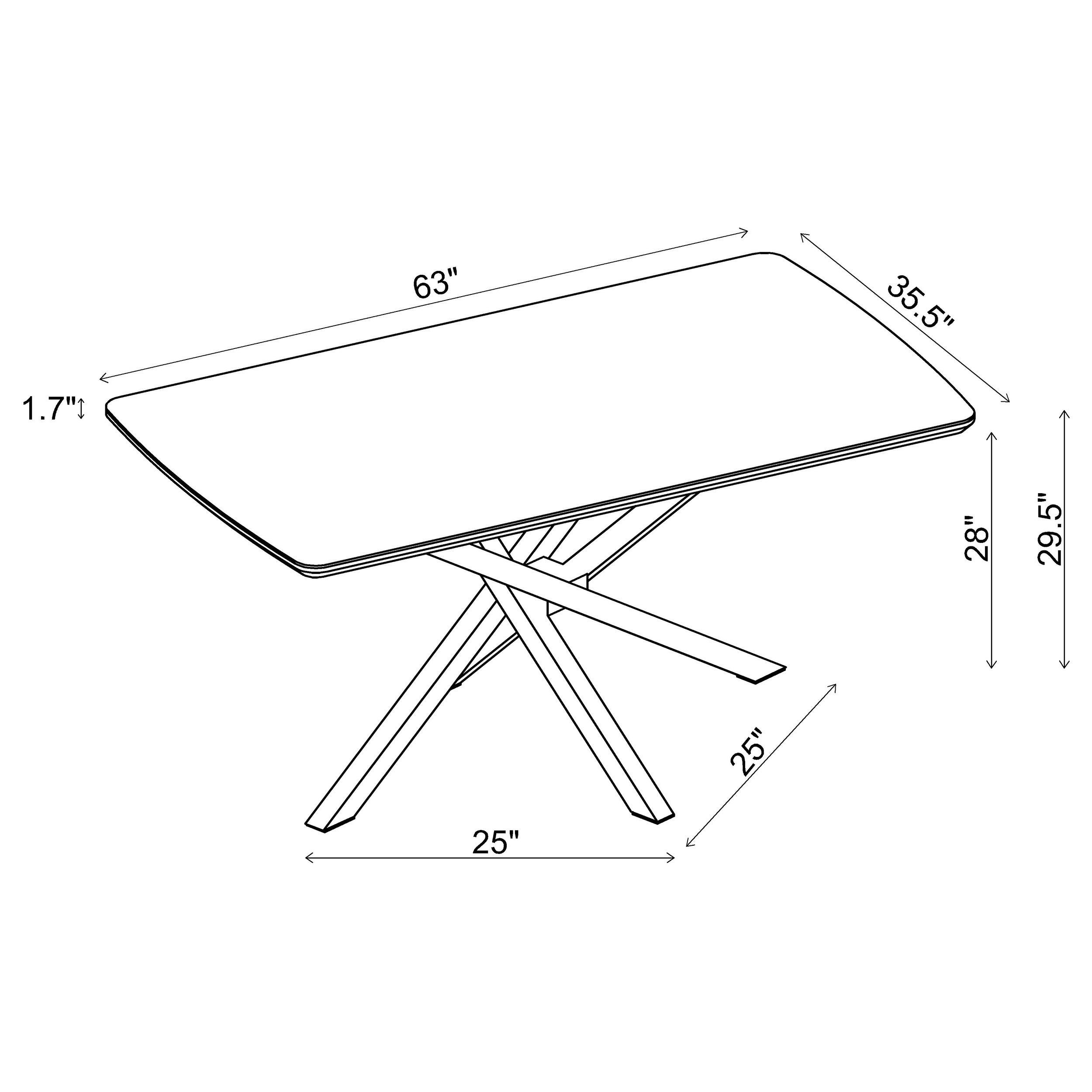 Paulita Rectangular Dining Table White and Gunmetal