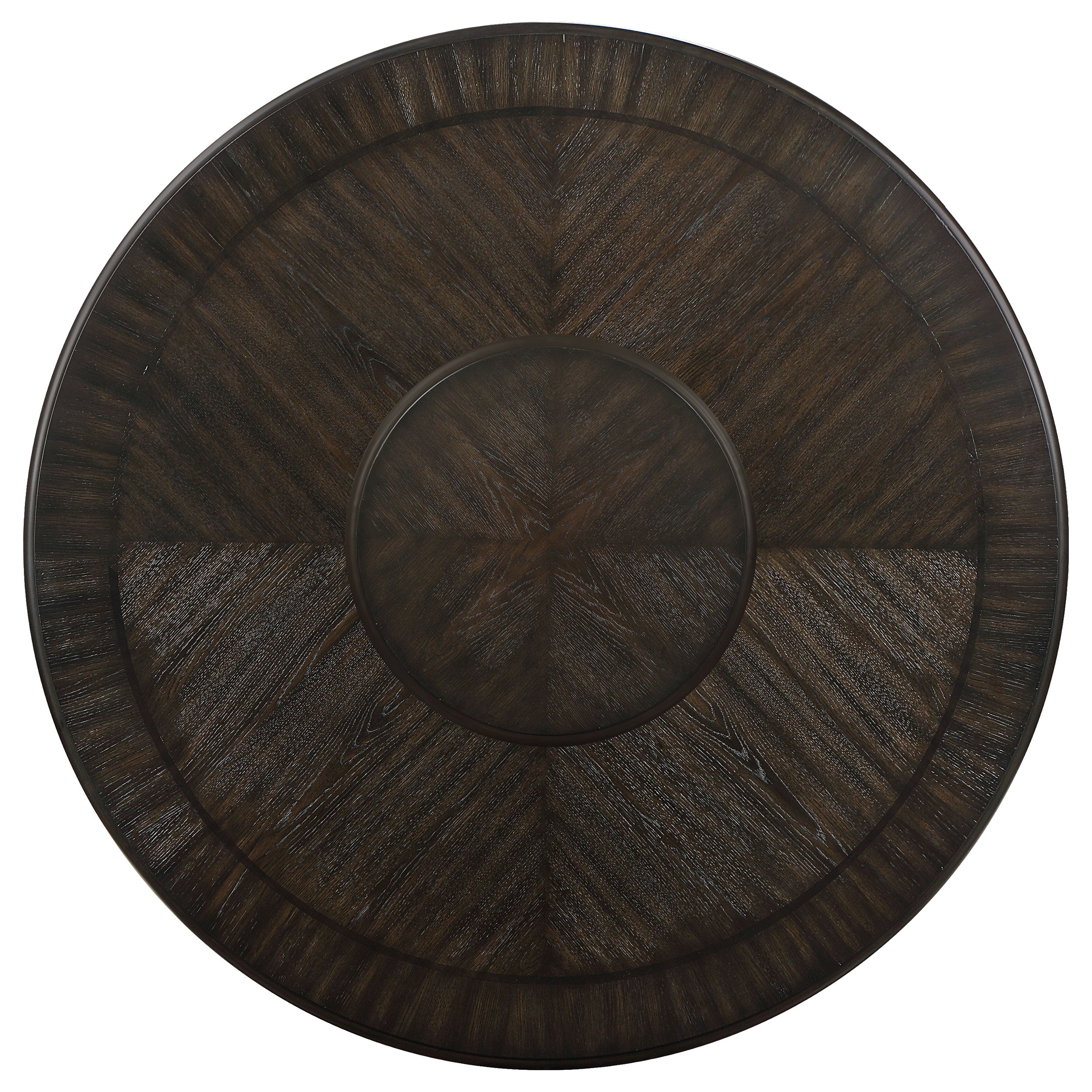 Twyla Round Dining Table with Removable Lazy Susan Dark Cocoa