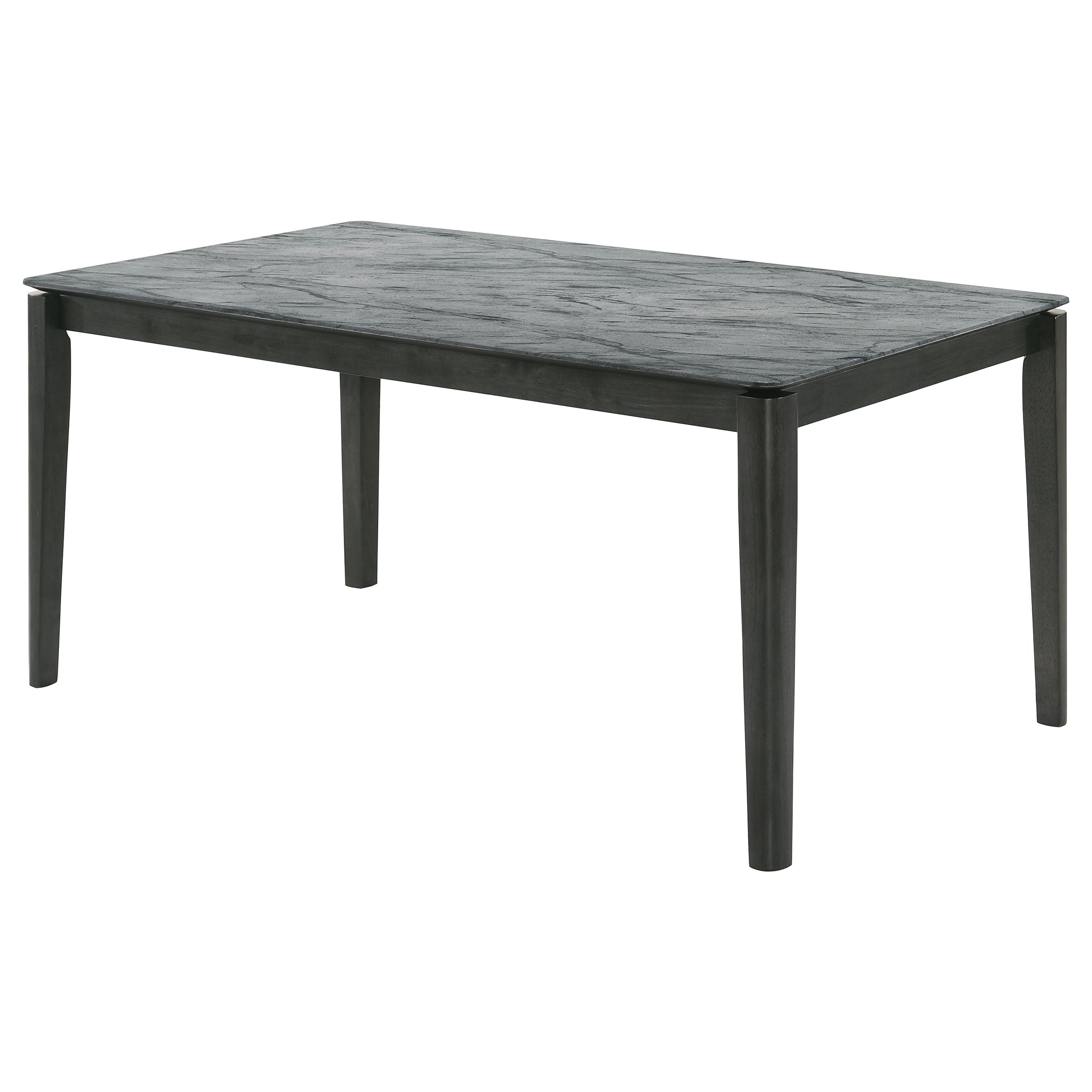 Stevie Rectangular Faux Marble Top Dining Table Grey and Black