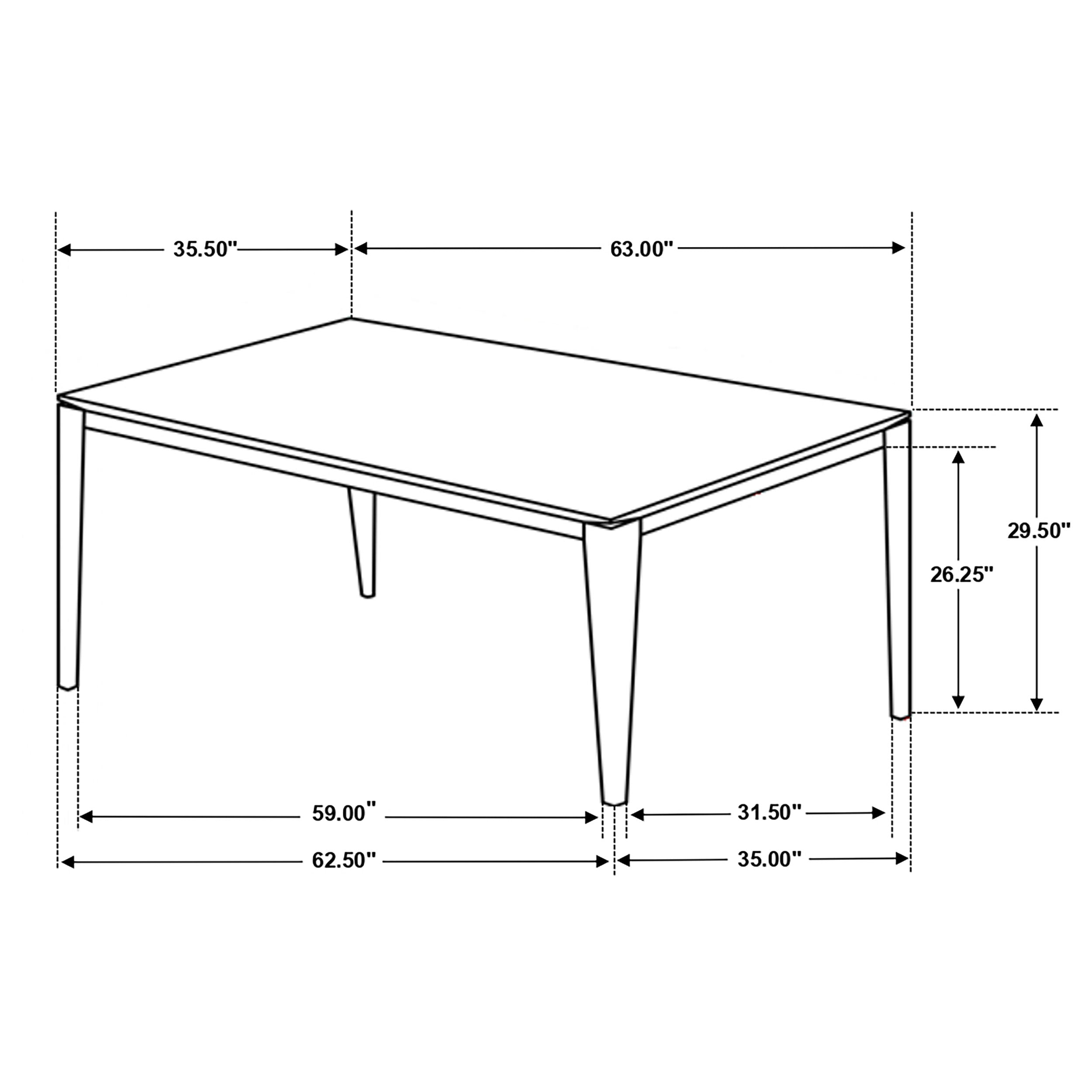 Stevie Rectangular Faux Marble Top Dining Table White and Black