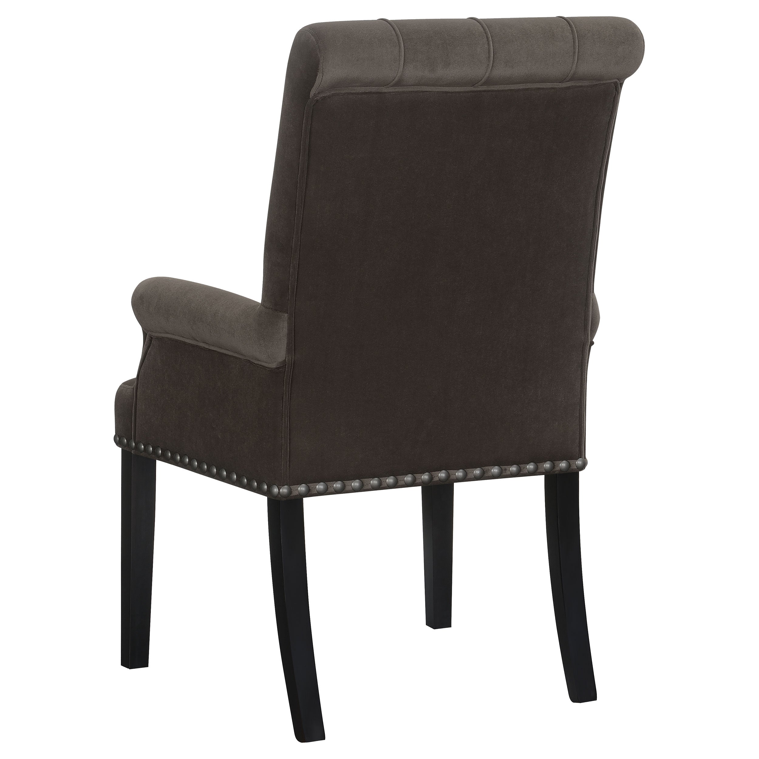 Alana Upholstered Tufted Arm Chair with Nailhead Trim Arm Chair Brown