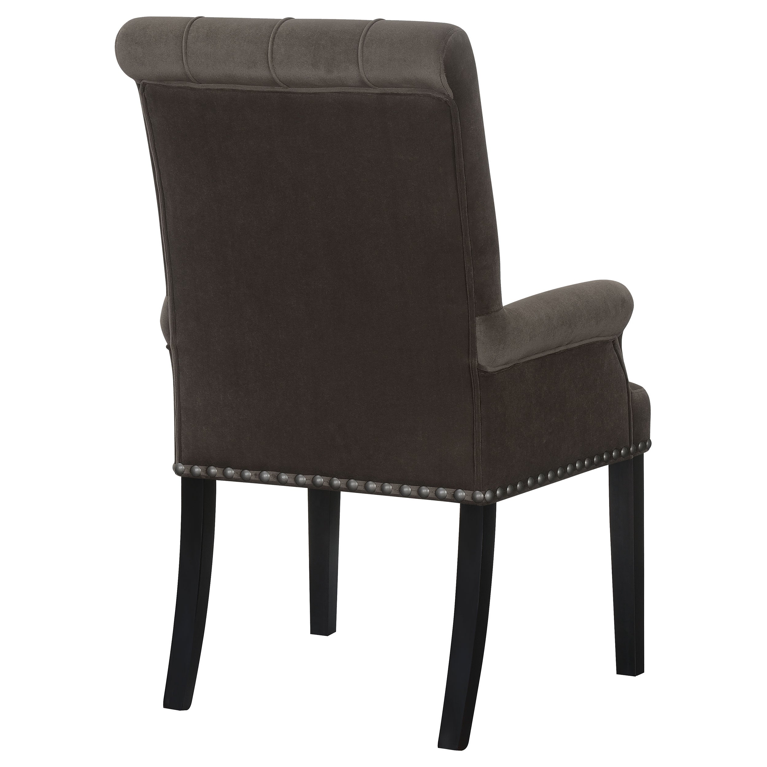 Alana Upholstered Tufted Arm Chair with Nailhead Trim Arm Chair Brown