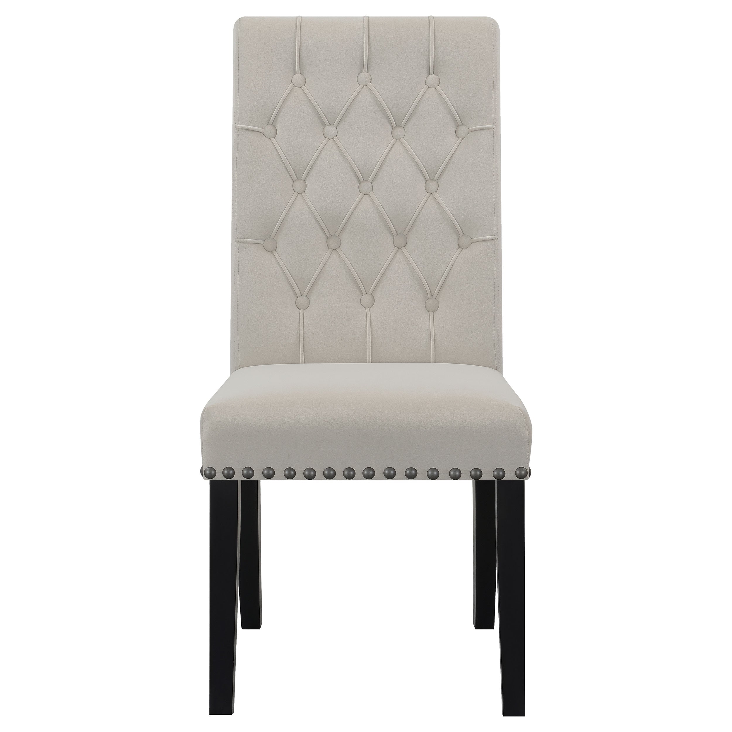 Alana Upholstered Tufted Side Chairs with Nailhead Trim (Set of 2) Side Chair Grey