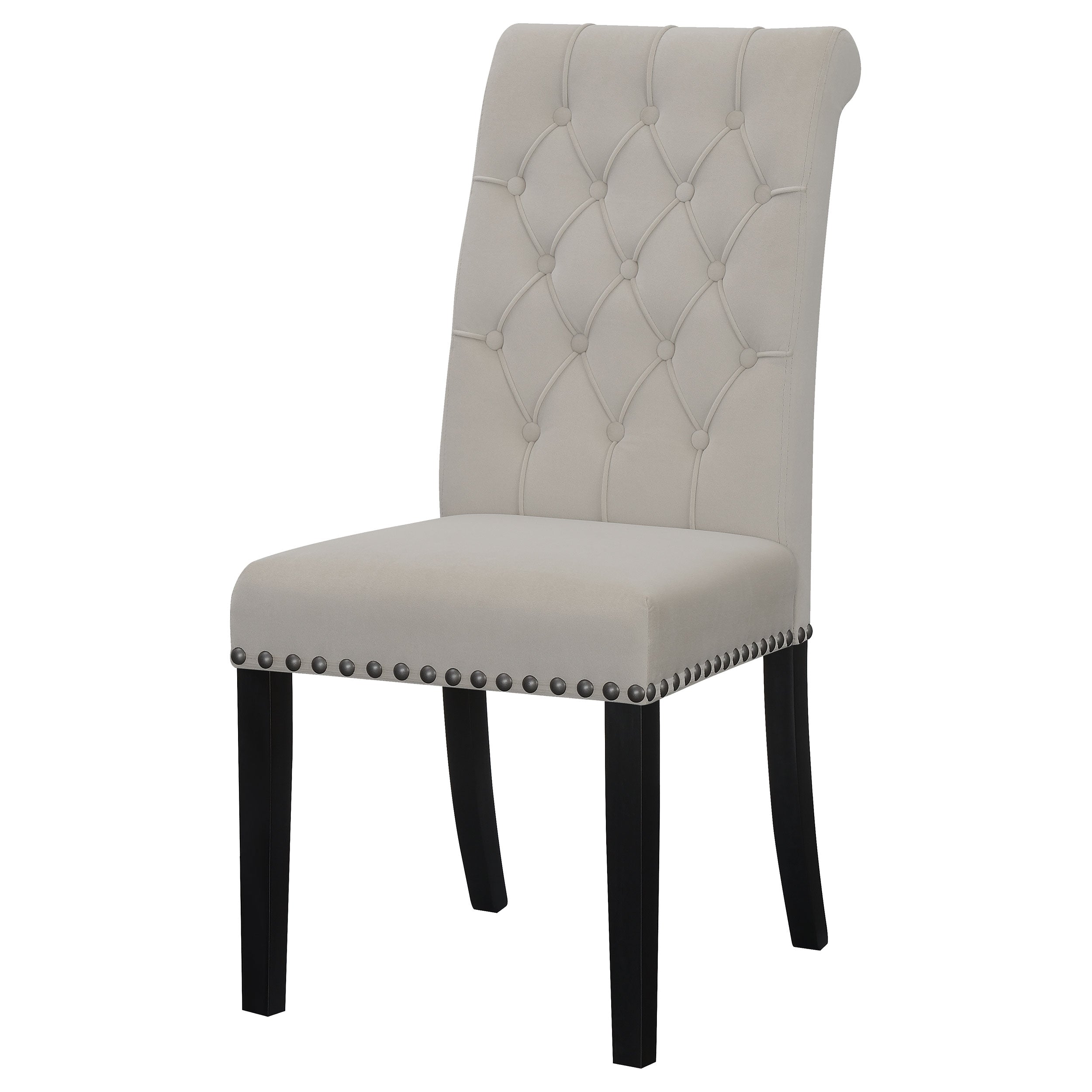 Alana Upholstered Tufted Side Chairs with Nailhead Trim (Set of 2) Side Chair Grey