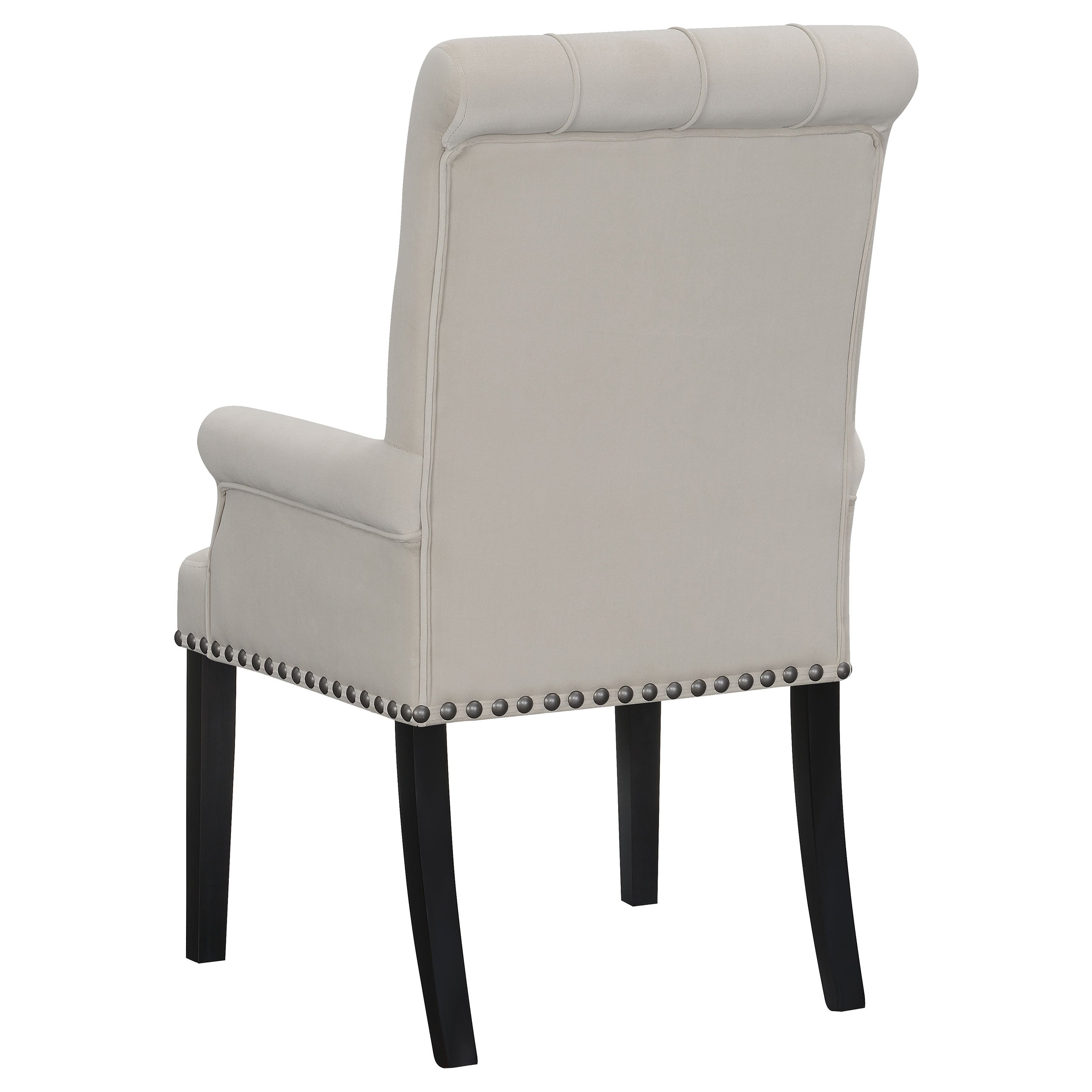 Alana Upholstered Tufted Arm Chair with Nailhead Trim Arm Chair Grey