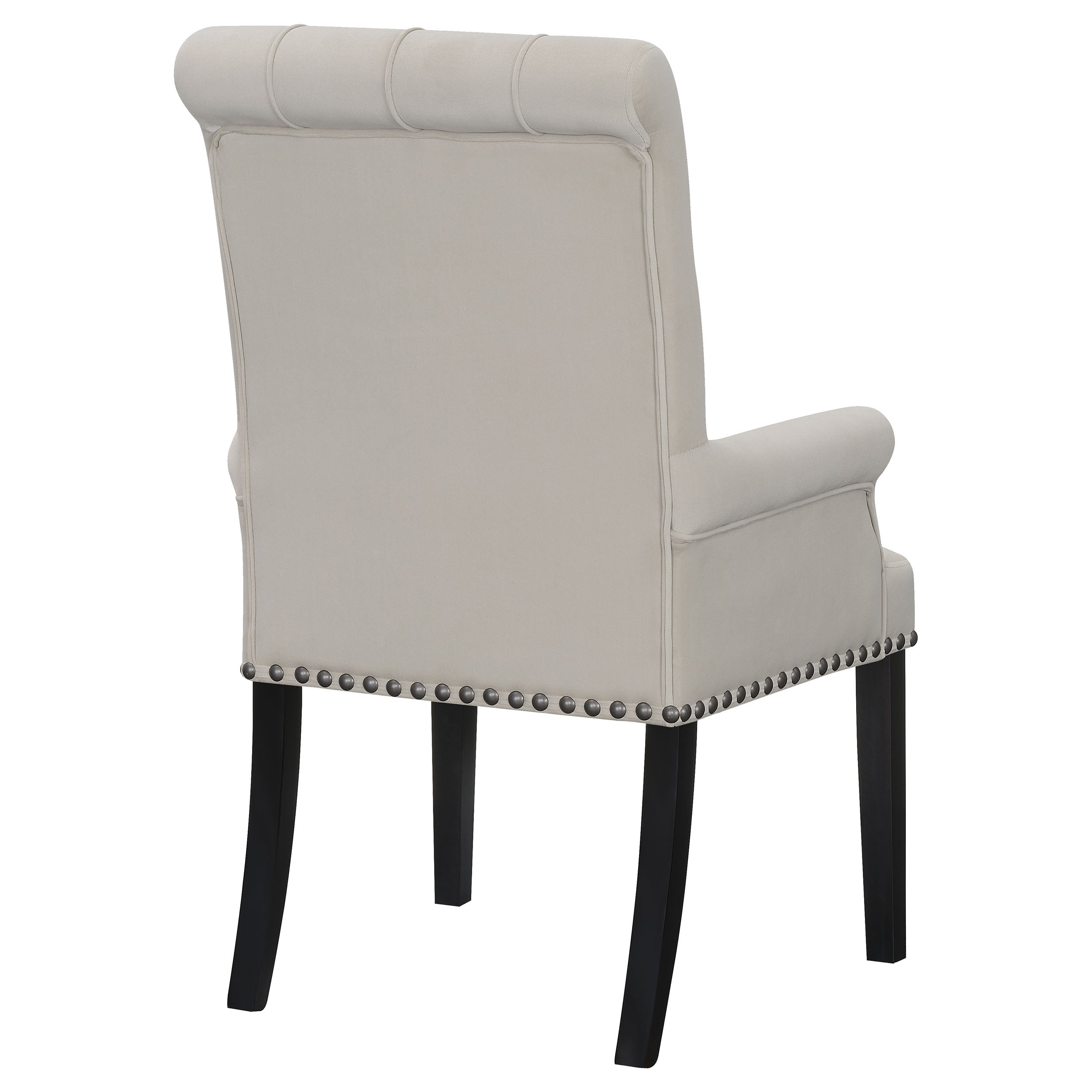 Alana Upholstered Tufted Arm Chair with Nailhead Trim Arm Chair Grey