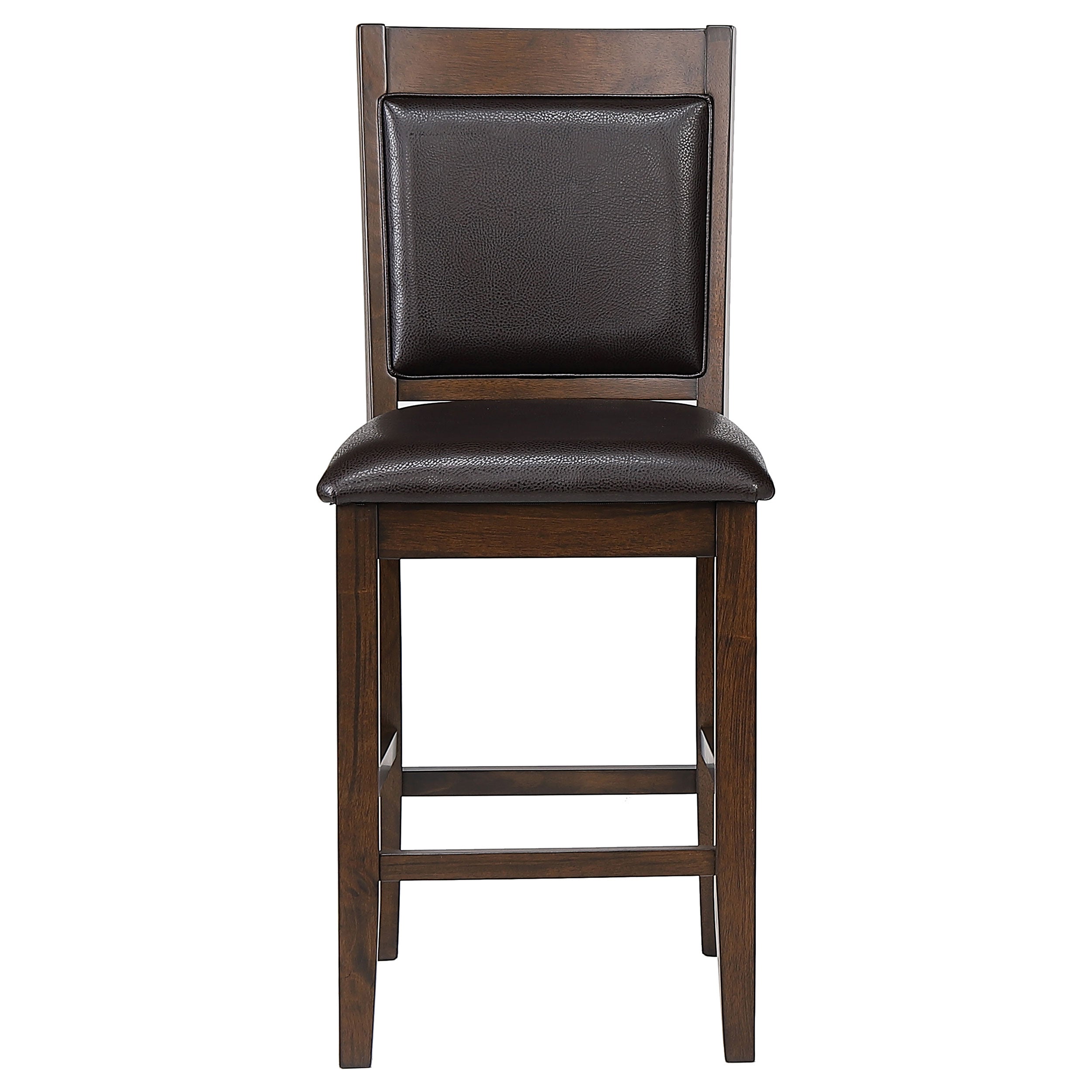 Dewey Upholstered Counter Height Chairs with Footrest (Set of 2) Brown and Walnut