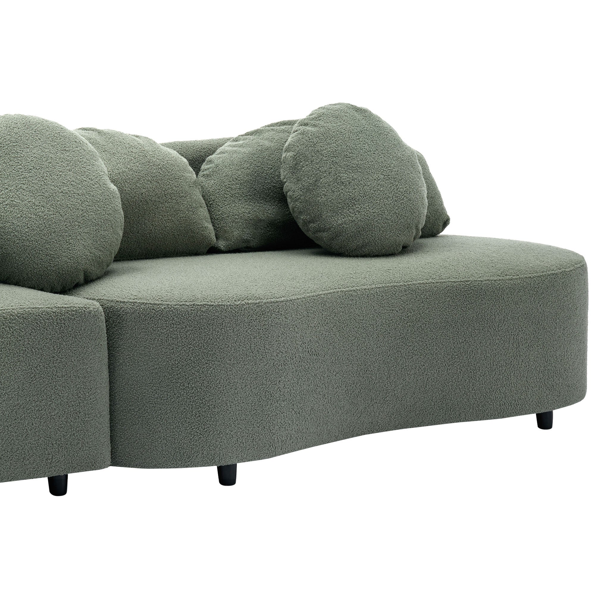 103.9" Modern Living Room Sofa Lamb Velvet Upholstered Couch Furniture for Home or Office, Green