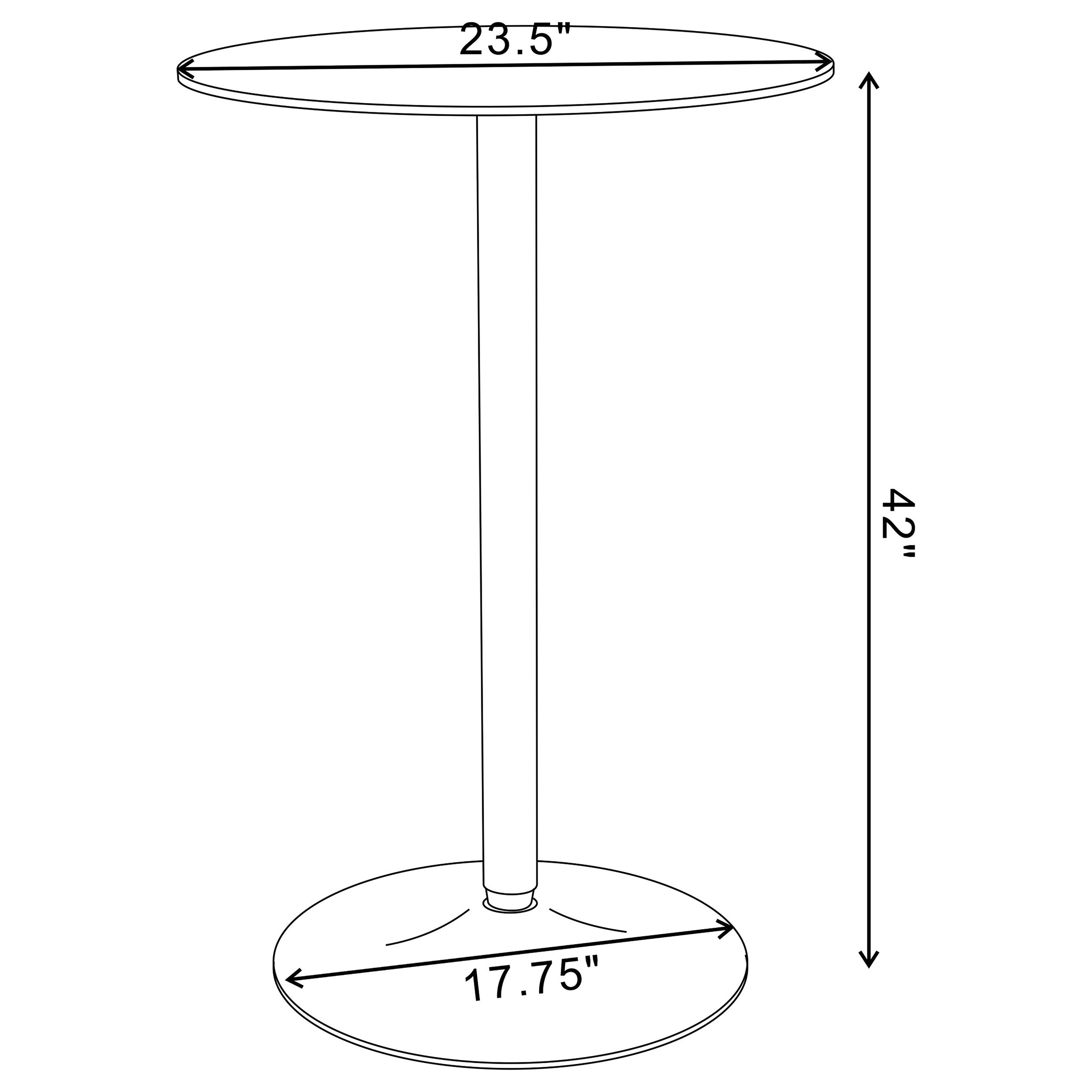 Abiline Glass Top Round Bar Table Chrome