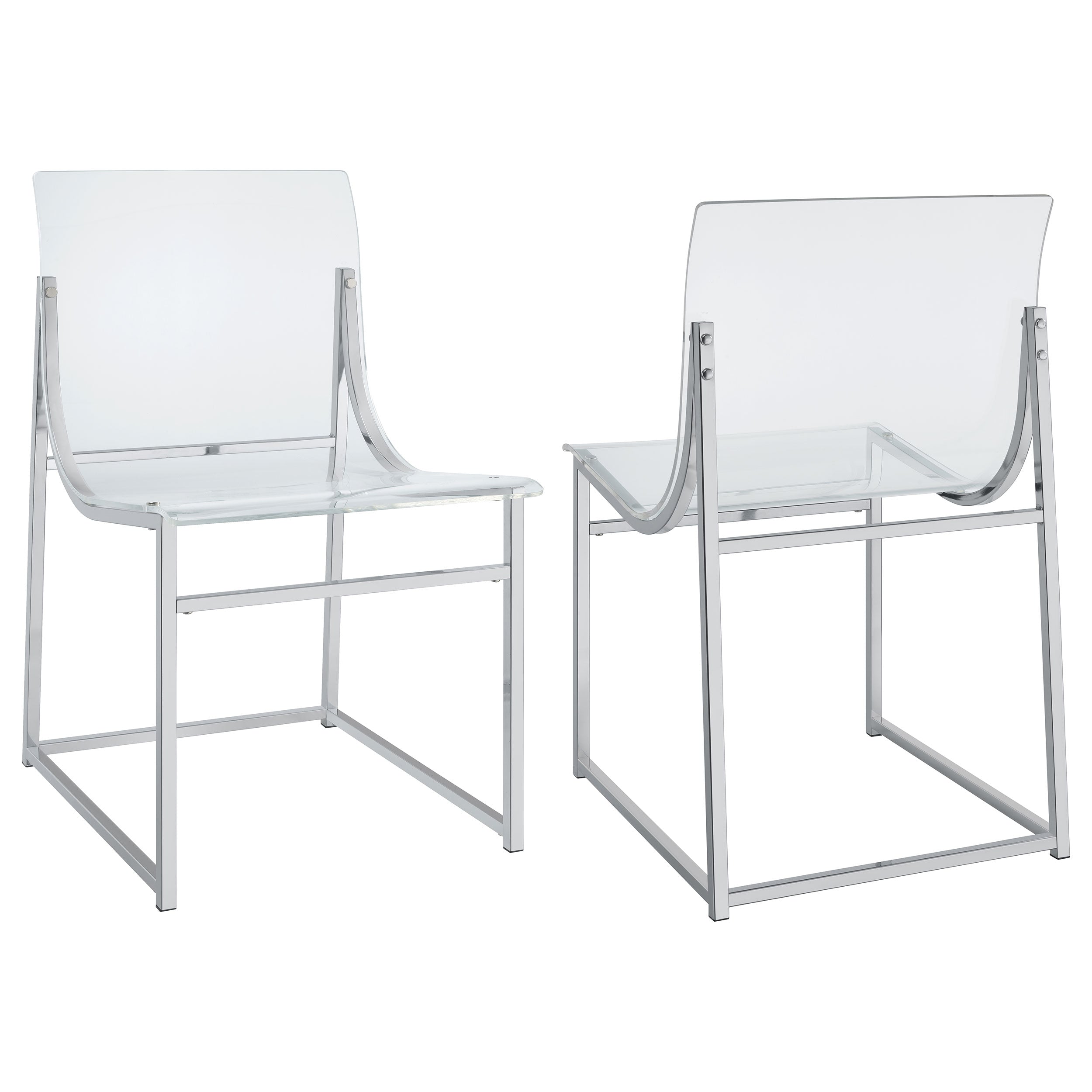 Acrylic Dining Side Chair Clear and Chrome