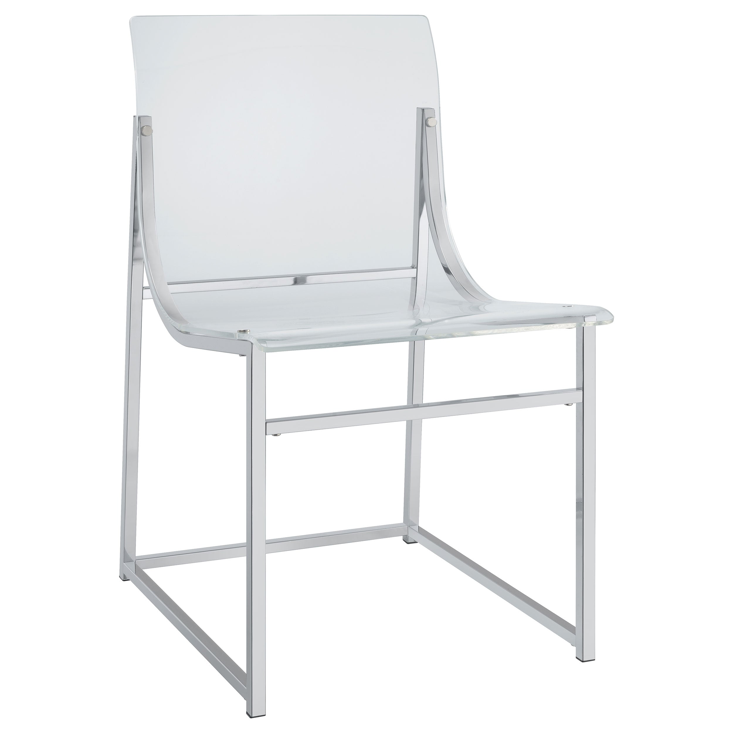 Acrylic Dining Side Chair Clear and Chrome