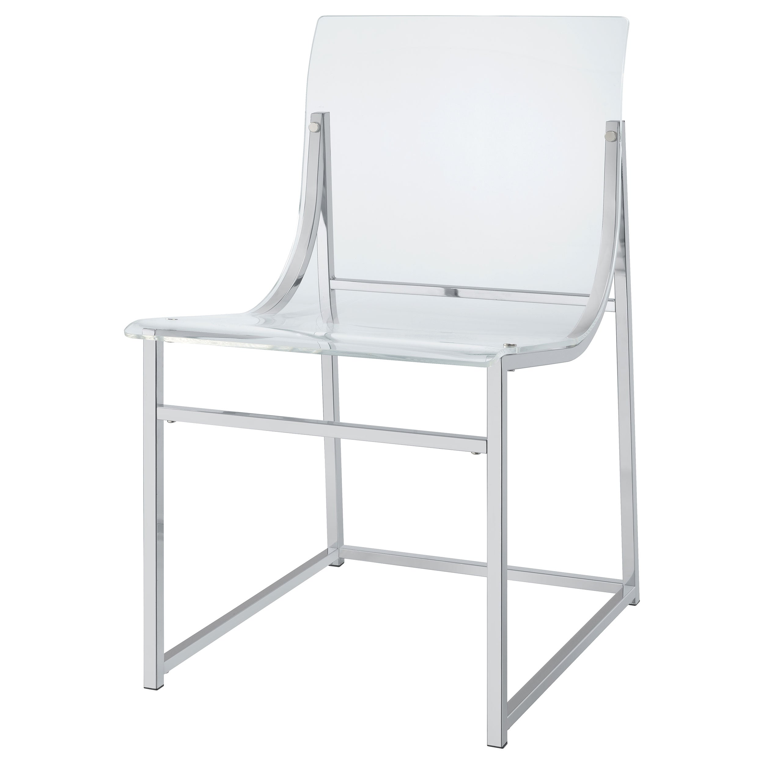 Acrylic Dining Side Chair Clear and Chrome