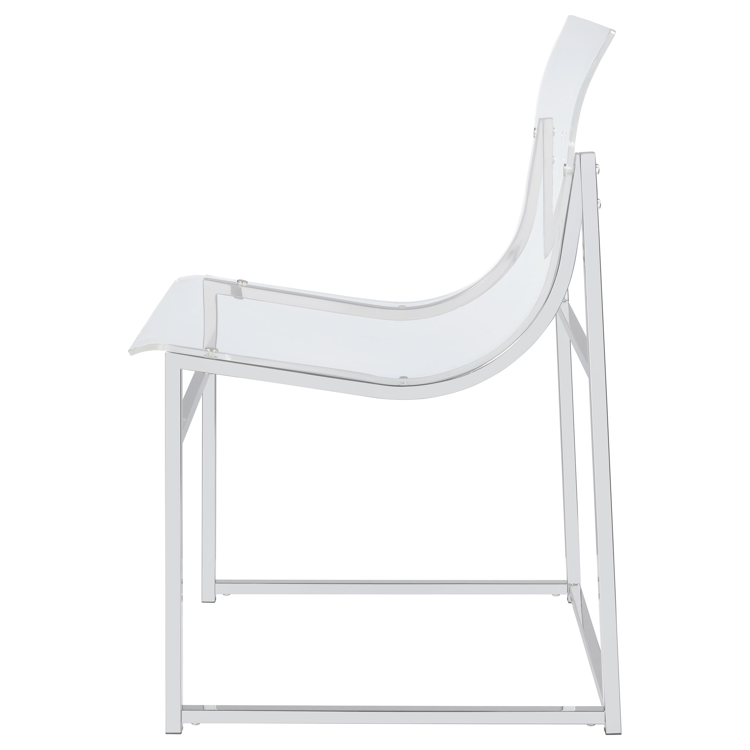 Acrylic Dining Side Chair Clear and Chrome