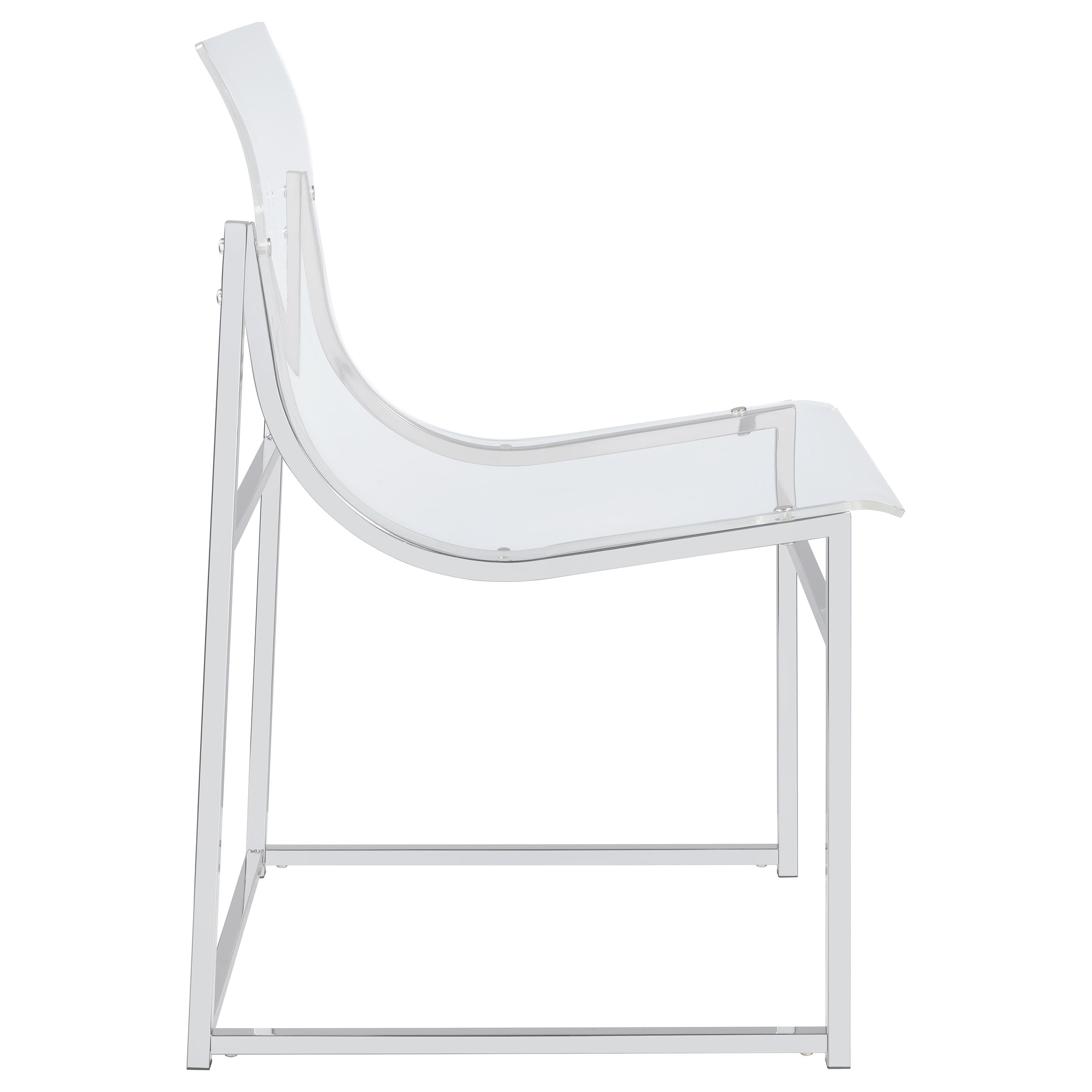 Acrylic Dining Side Chair Clear and Chrome