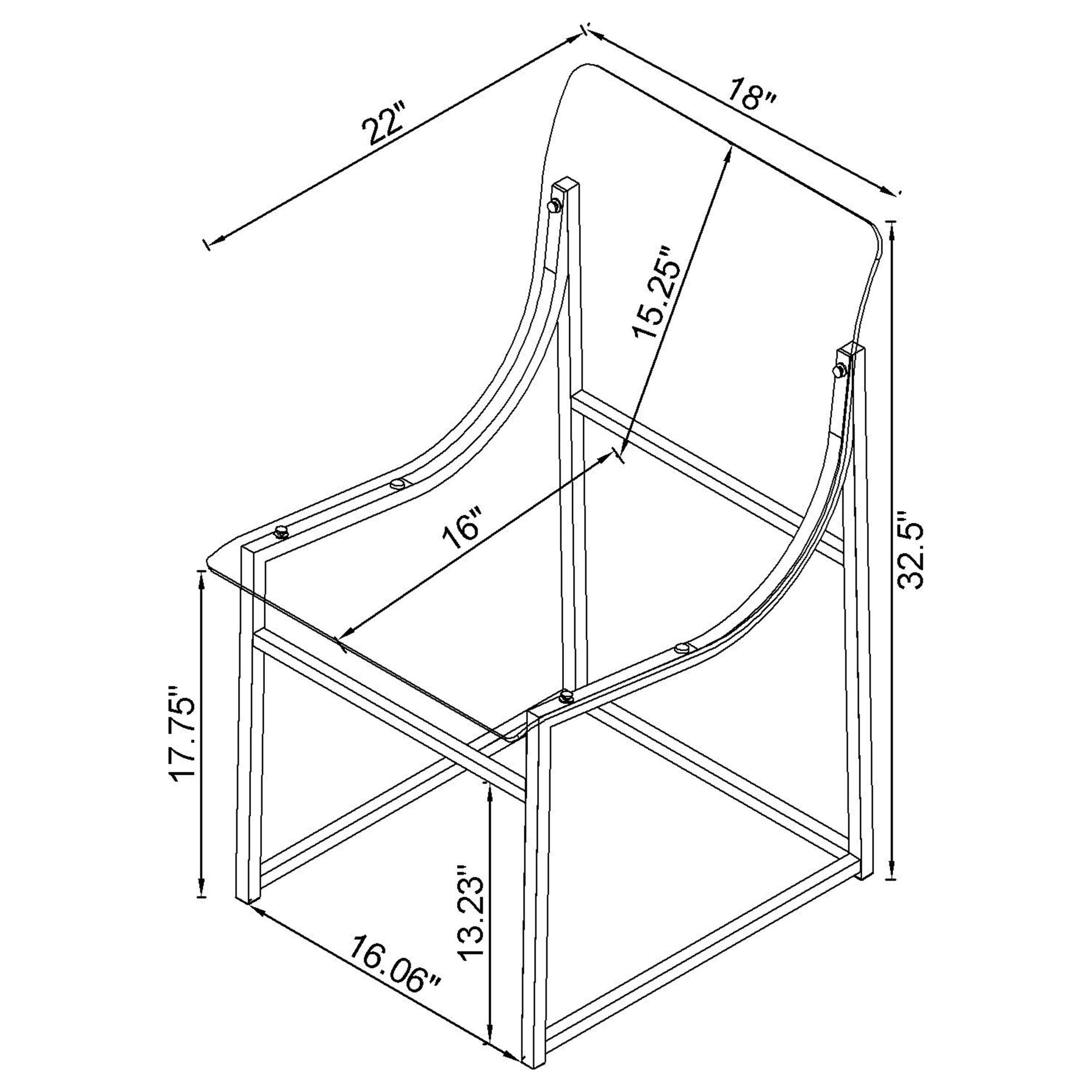 Acrylic Dining Side Chair Clear and Chrome