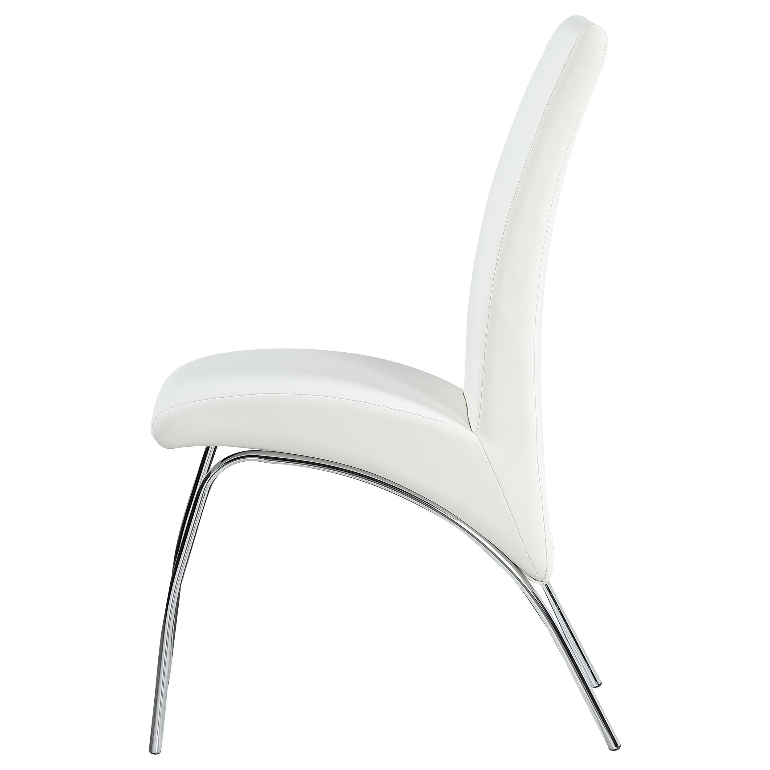 Bishop Upholstered Side Chairs White and Chrome (Set of 2)