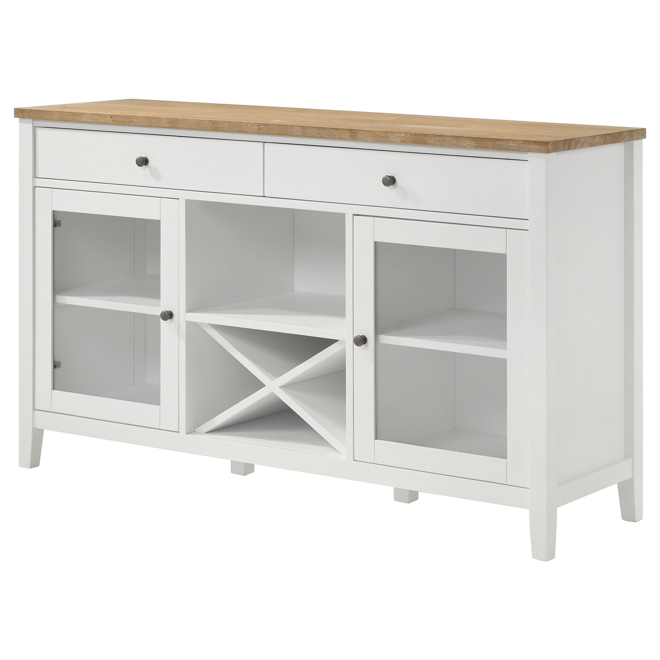 Hollis 2-door Dining Sideboard with Drawers Brown and White