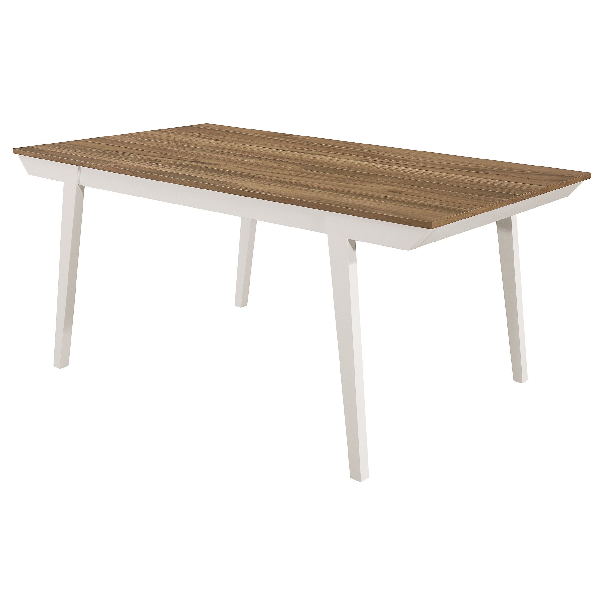 Anwar Rectangular Wood Dining Table Natural Acacia and Off White