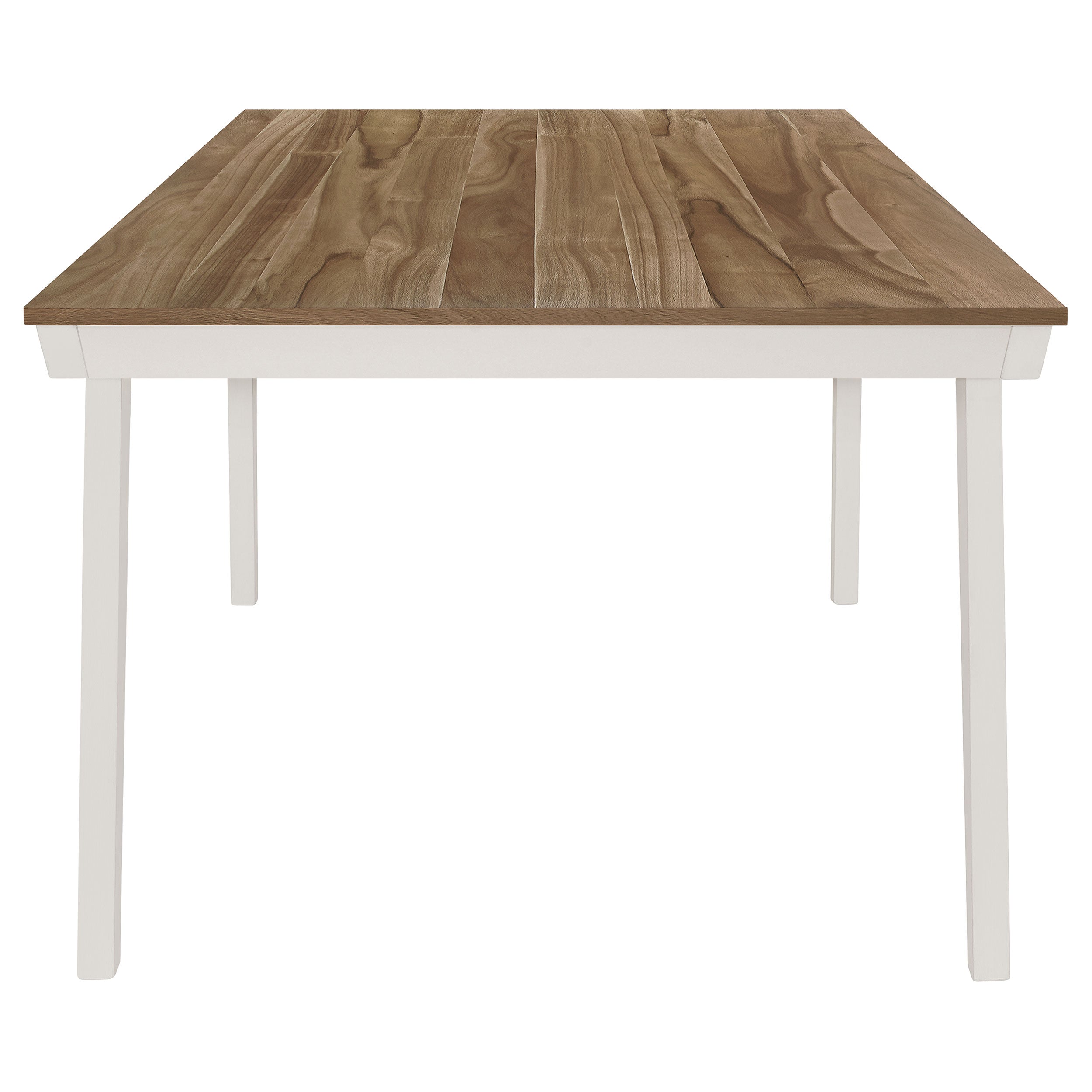 Anwar Rectangular Wood Dining Table Natural Acacia and Off White