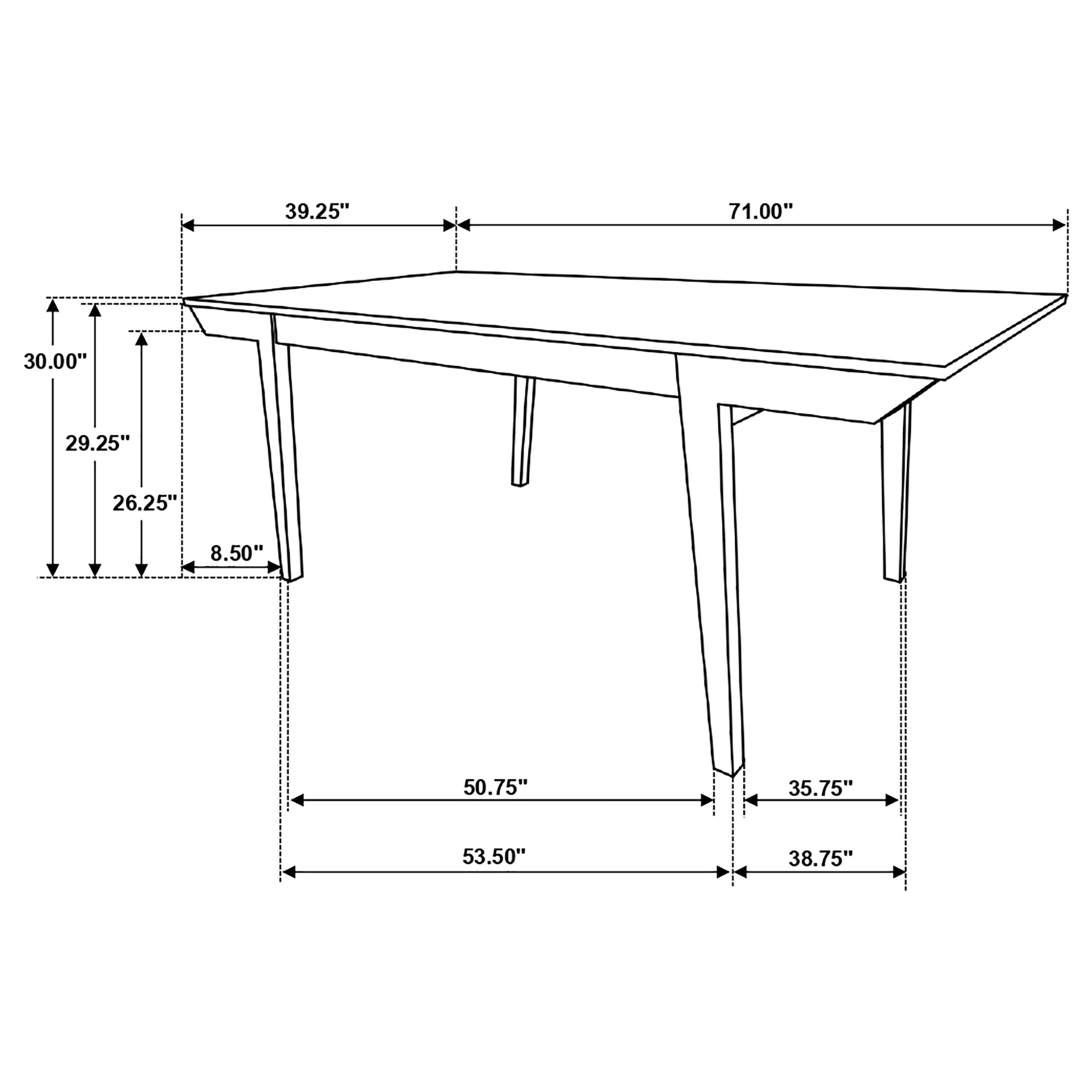 Anwar Rectangular Wood Dining Table Natural Acacia and Off White