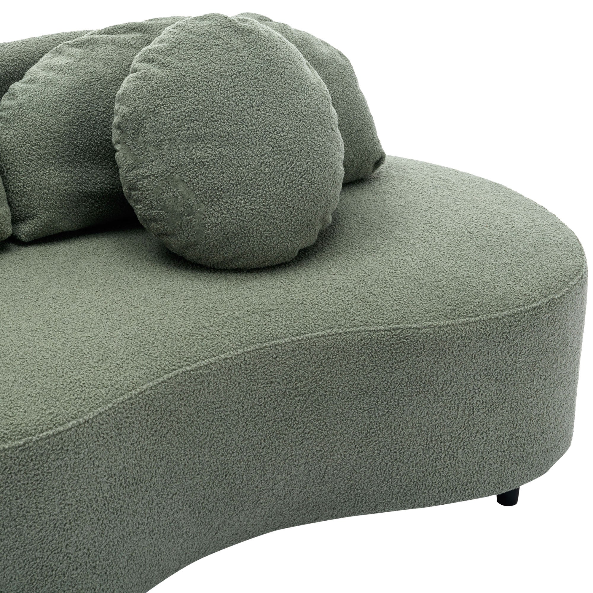 103.9" Modern Living Room Sofa Lamb Velvet Upholstered Couch Furniture for Home or Office, Green