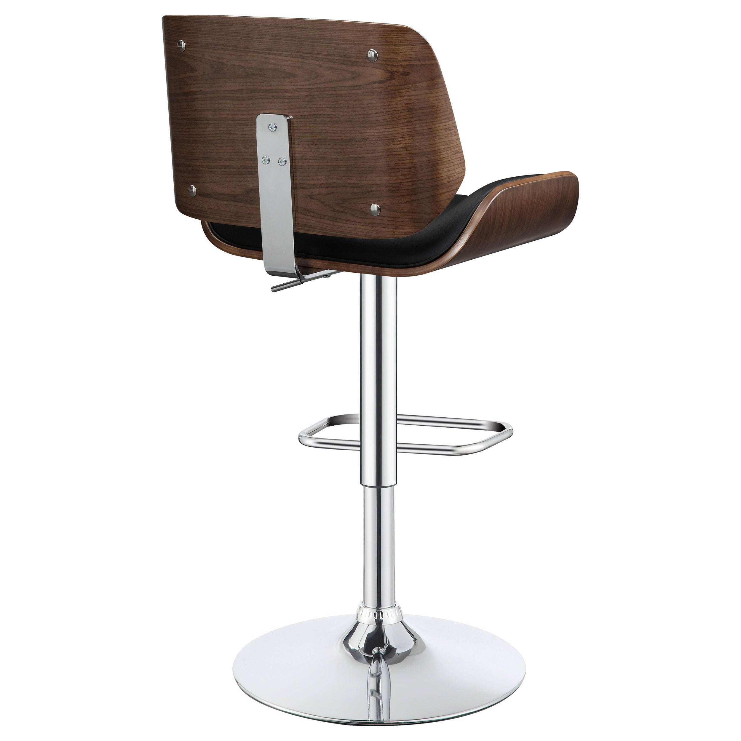 Folsom Upholstered Adjustable Bar Stool Black and Chrome