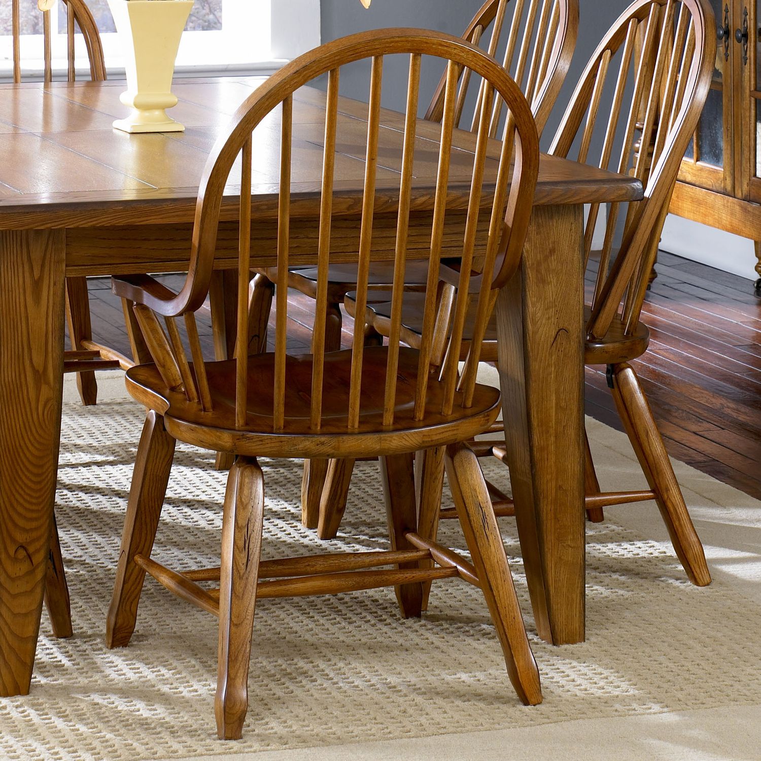 Caufield Bow Back Arm Chair - Oak